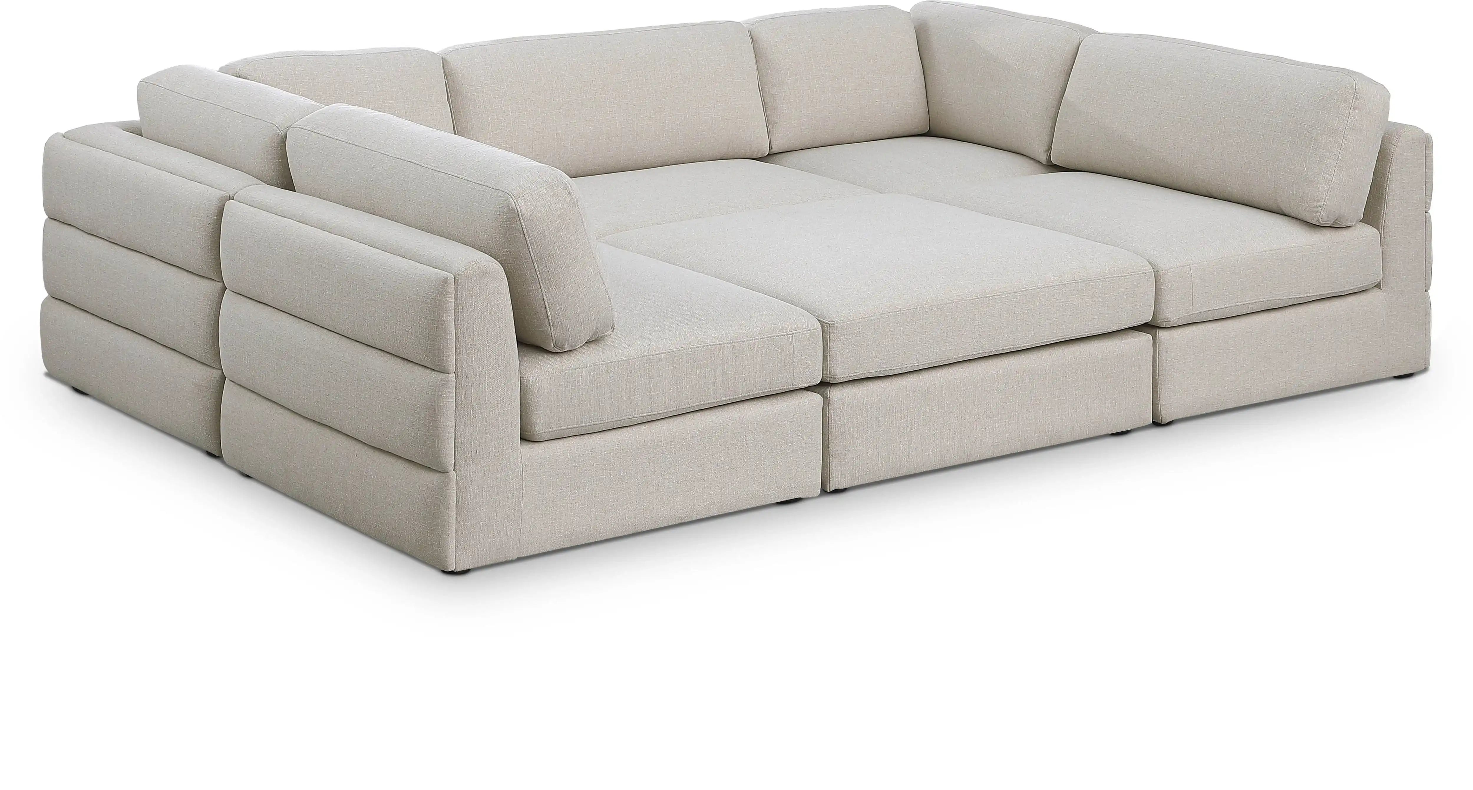 Beckham - 6 Piece Modular U-Shaped Armless Sectional - Best Buy Furniture