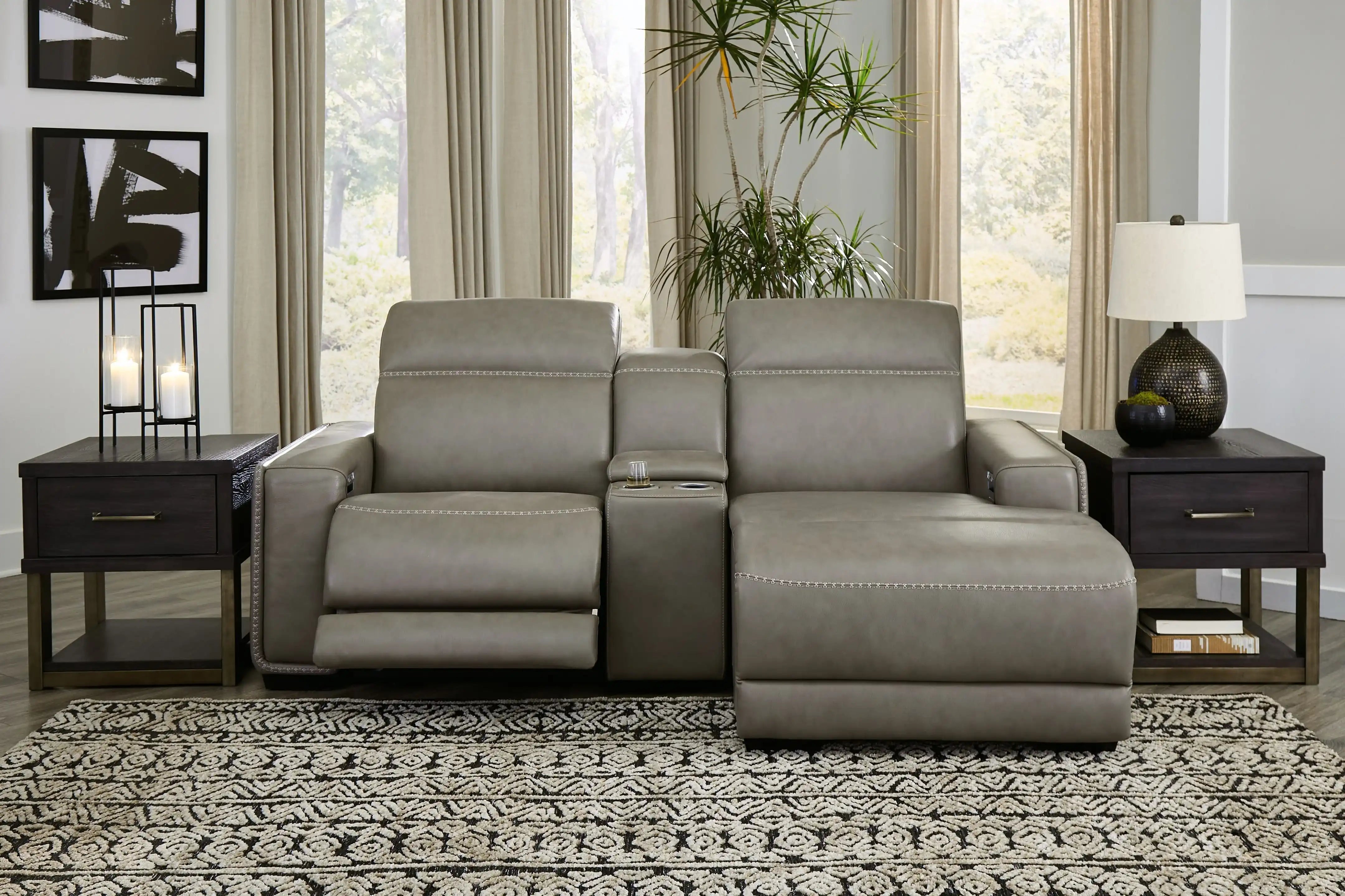 Correze - Power Reclining Sectional - Best Buy Furniture