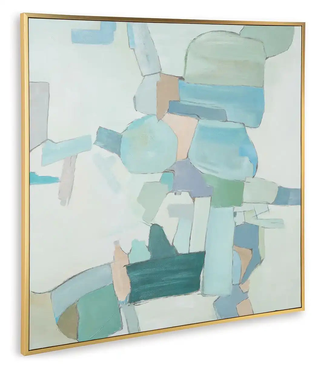 Wynburn - Wall Art - White / Blue / Green - Best Buy Furniture