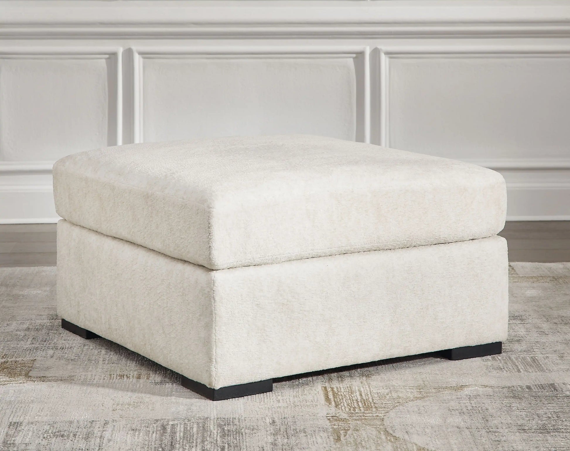 Chessington - Oversized Accent Ottoman - Ivory - Best Buy Furniture