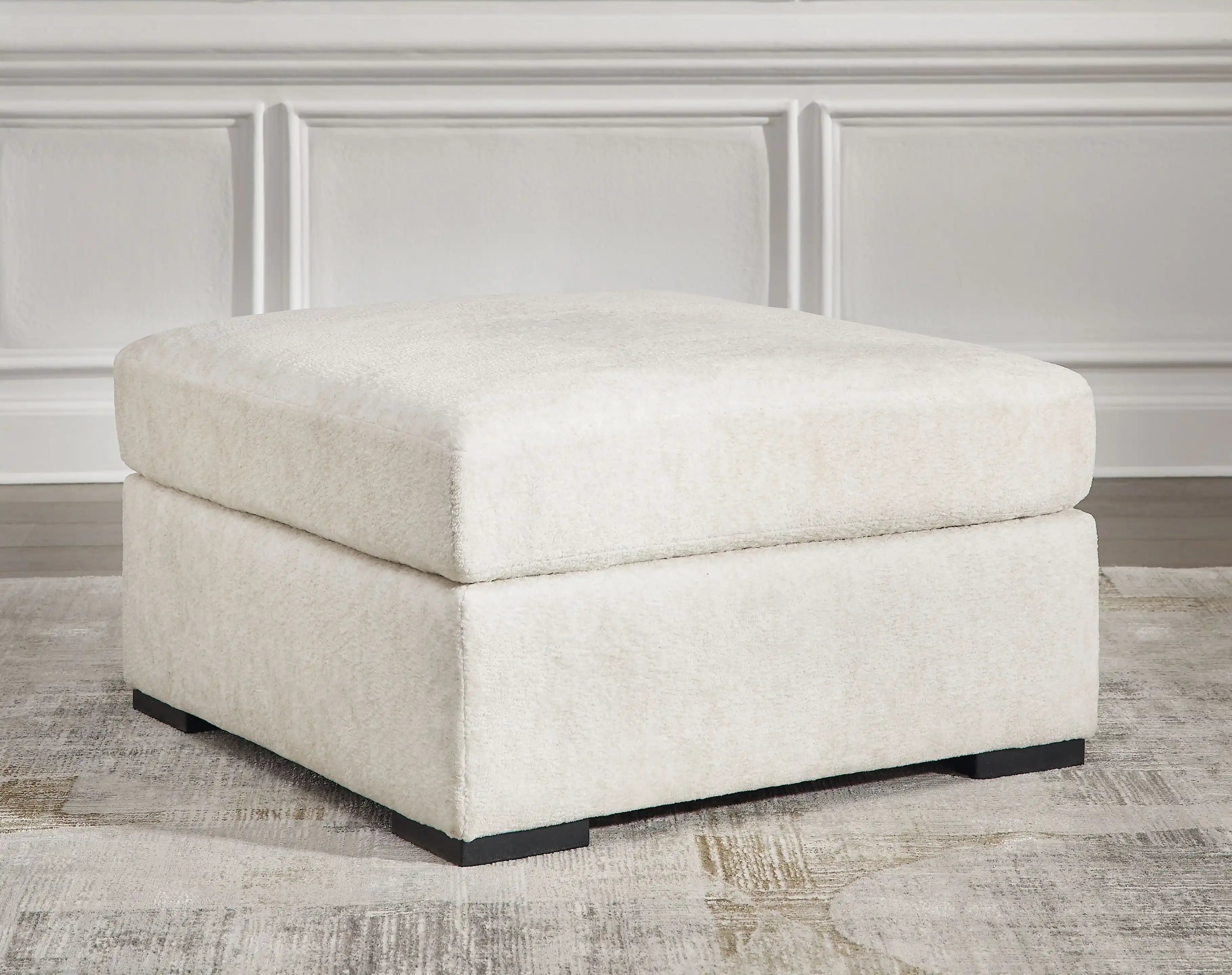 Chessington - Oversized Accent Ottoman - Ivory - Best Buy Furniture