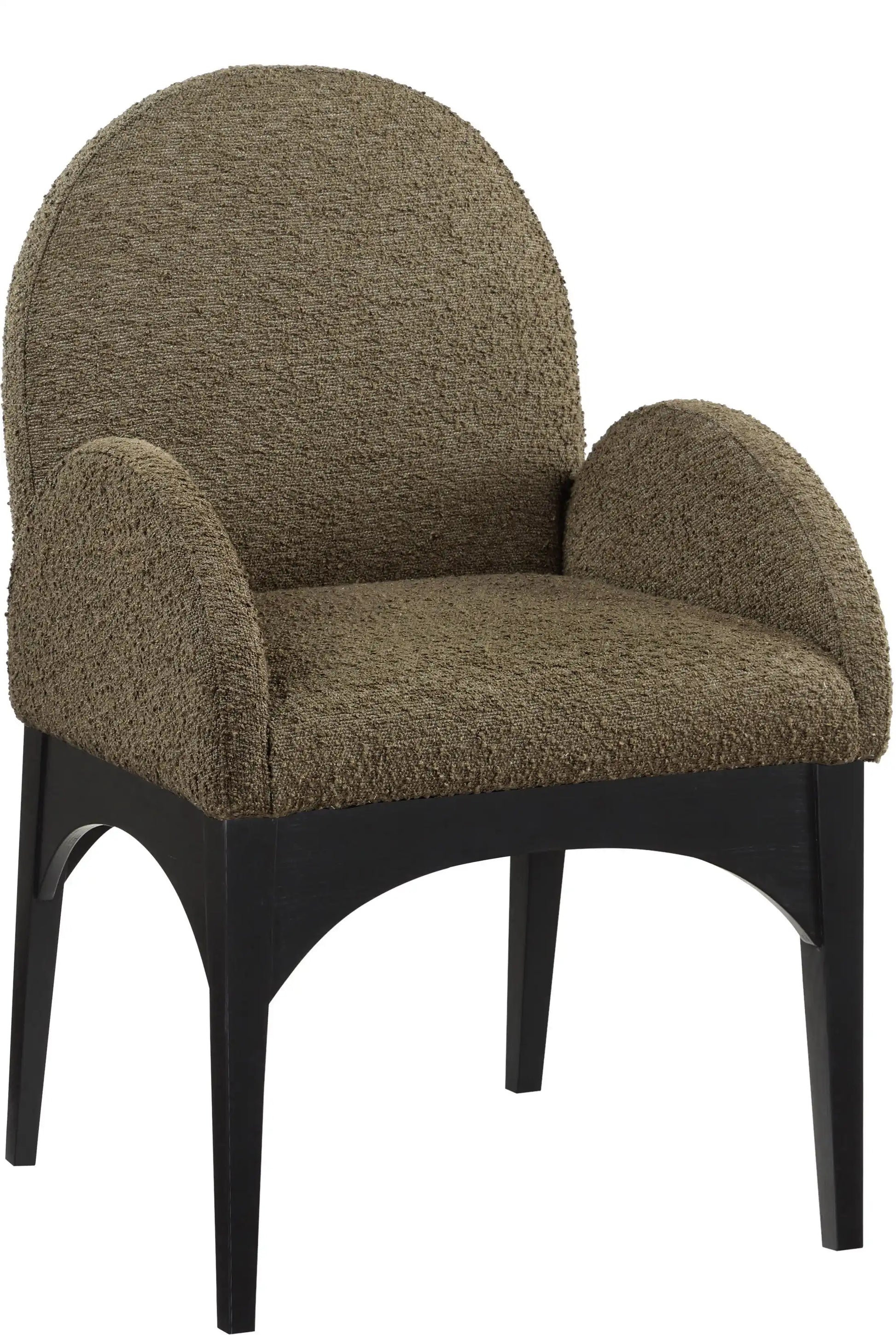 Waldorf - Boucle Dining Arm Chair With Black Legs - Best Buy Furniture