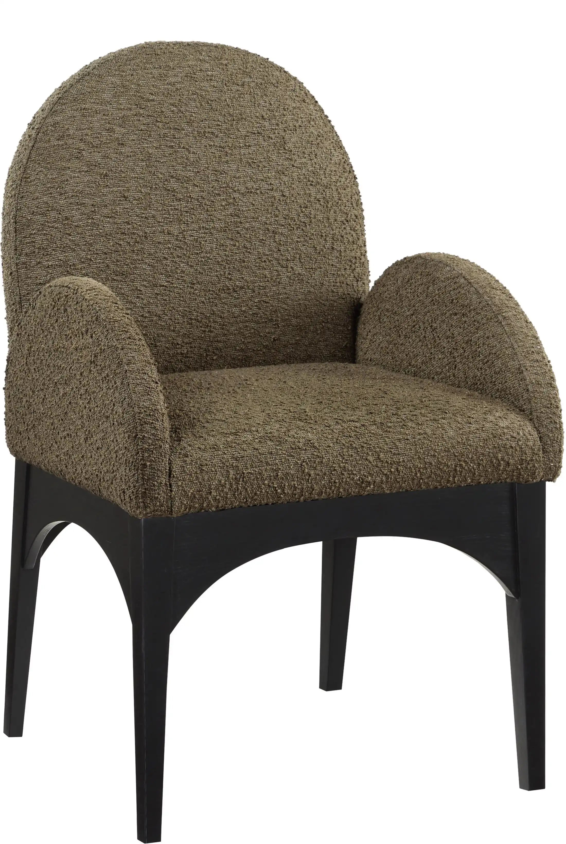 Waldorf - Boucle Dining Arm Chair With Black Legs - Best Buy Furniture