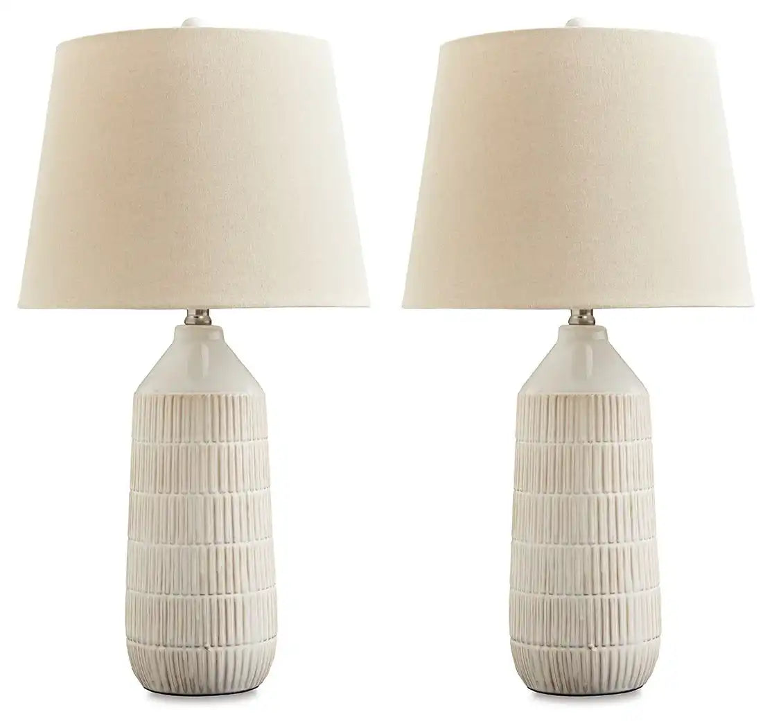 Willport - Ceramic Table Lamp (Set of 2) - Off White - Best Buy Furniture