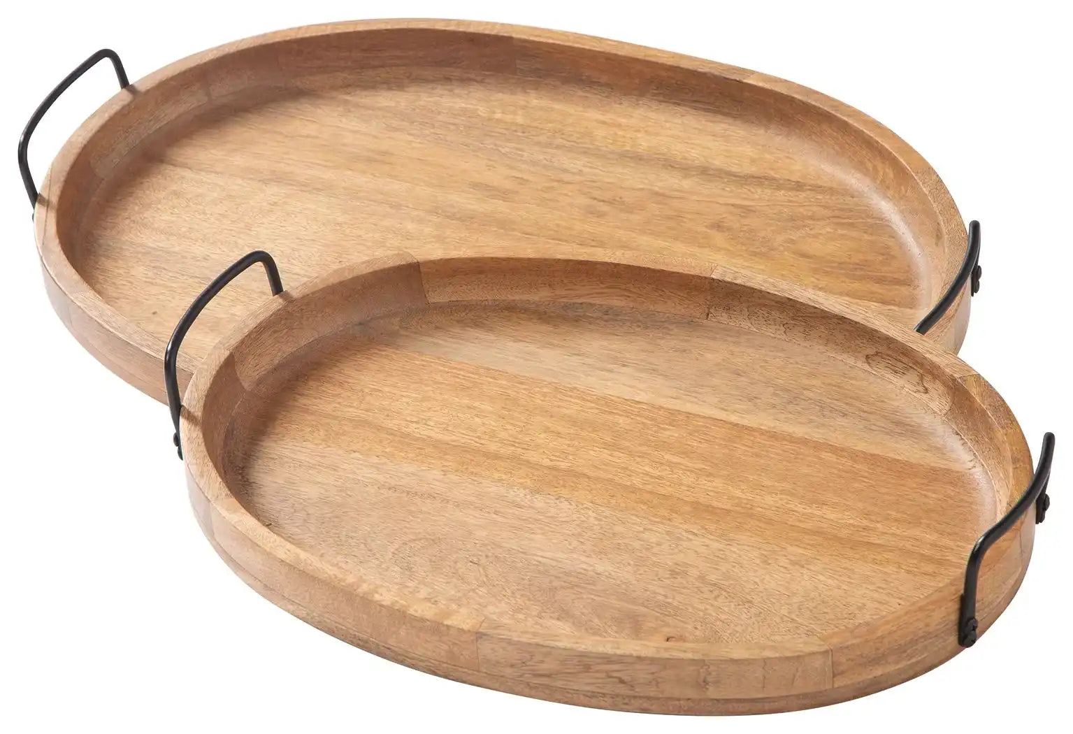 Jocelyne - Tray Set (Set of 2) - Brown / Black - Best Buy Furniture