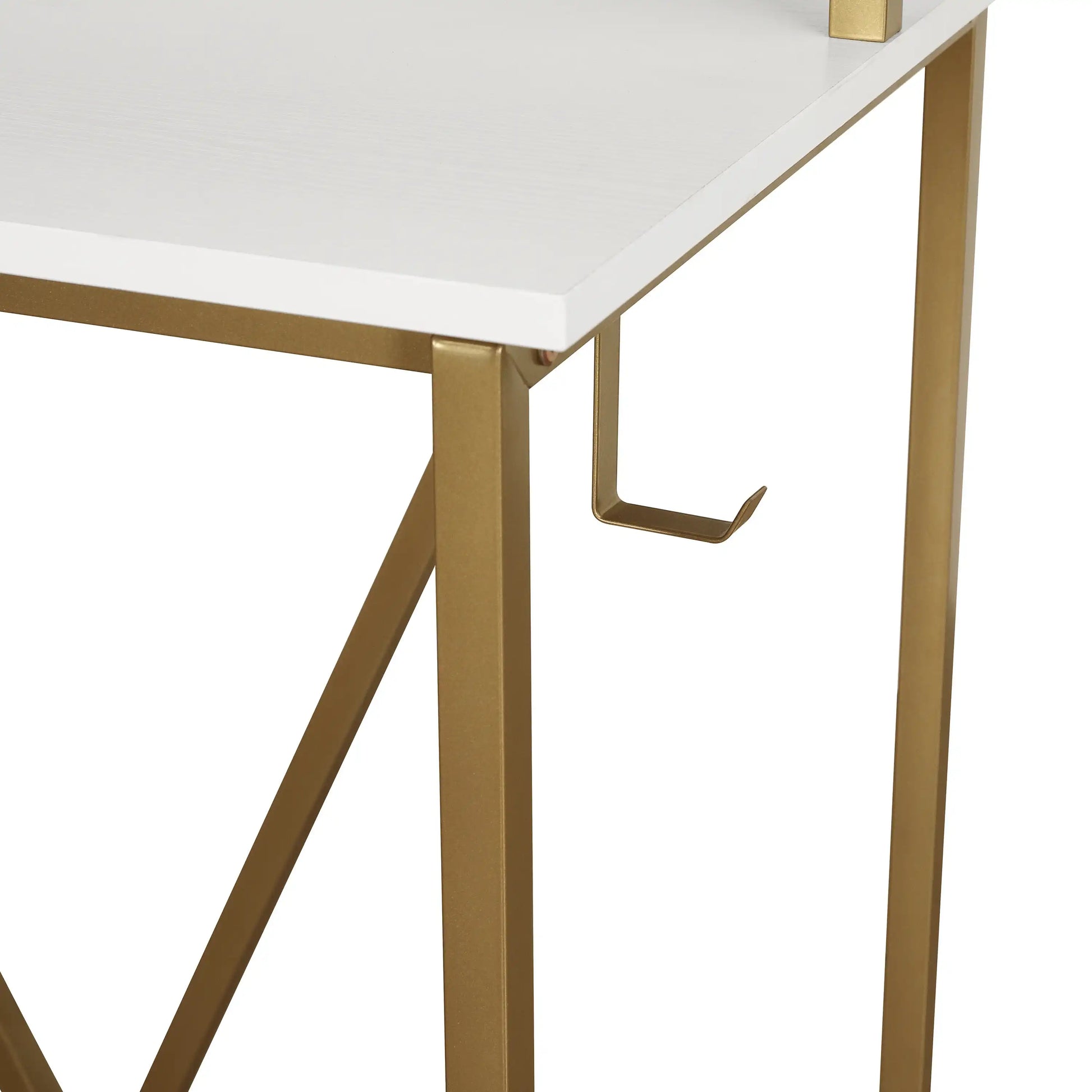 Techni Mobili Industrial Writing Desk, Gold - Best Buy Furniture
