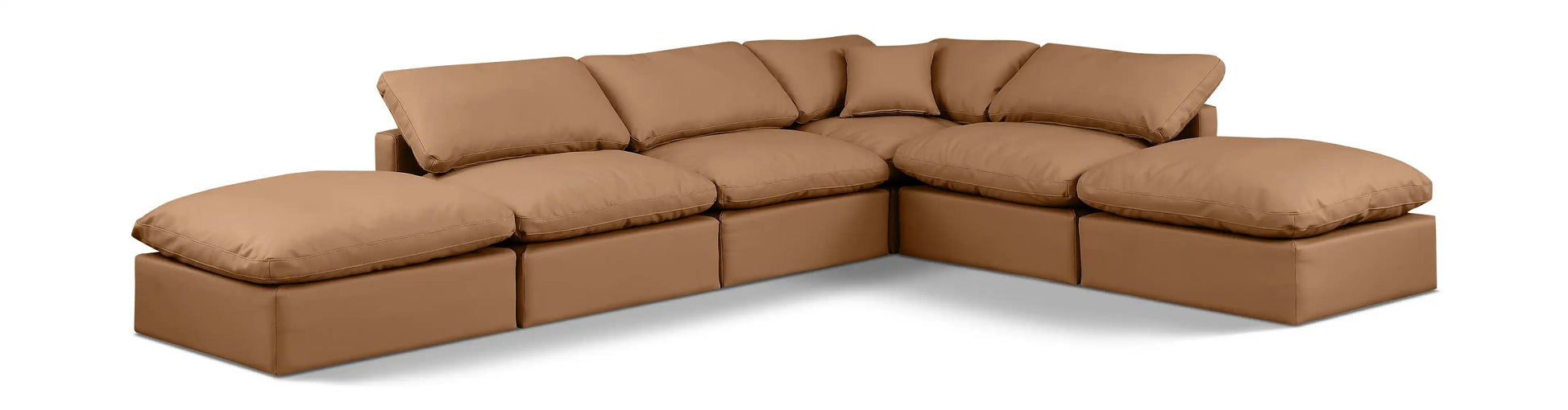 Indulge - Faux Leather 6 Piece Modular Armless Sectional - Best Buy Furniture