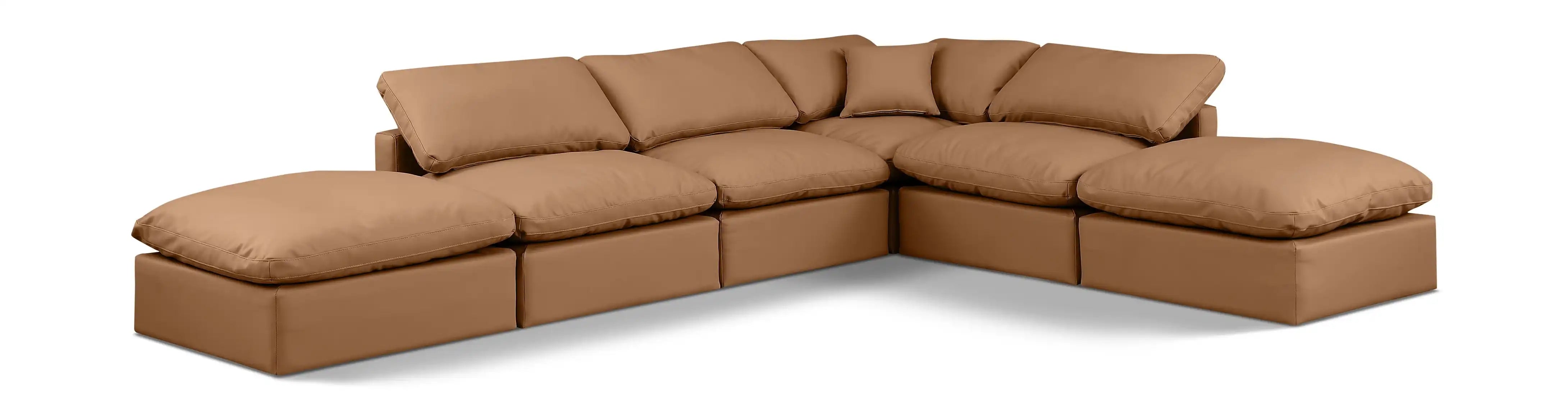 Indulge - Faux Leather 6 Piece Modular Armless Sectional - Best Buy Furniture