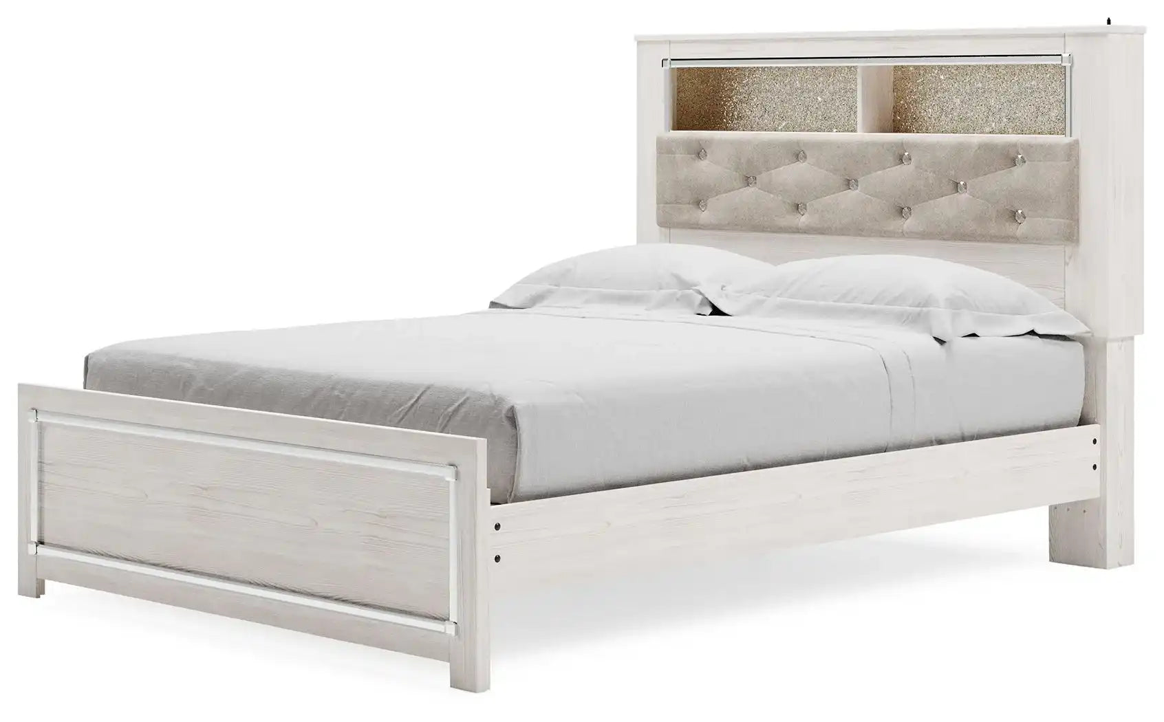 Altyra - Queen Panel Bookcase Bed With Roll Slats - White - Best Buy Furniture
