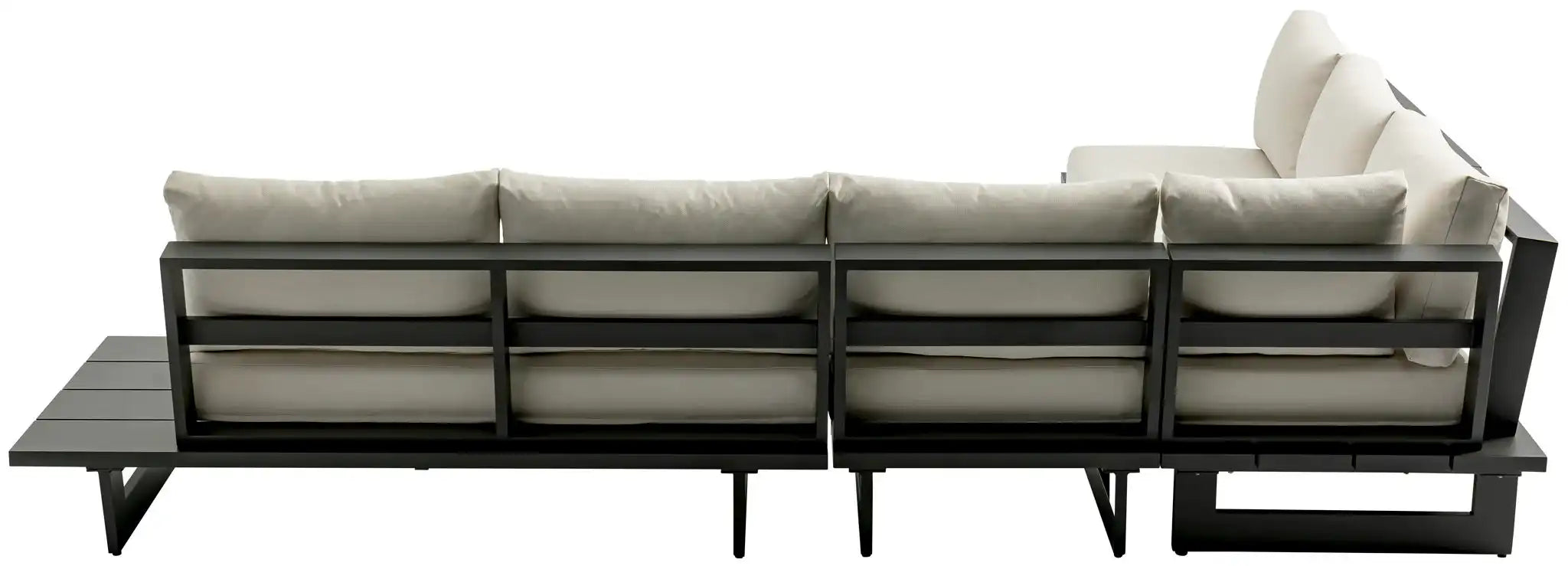 Maldives - 4 Piece Water Resistant Outdoor Patio Modular Sectional With Gray Base