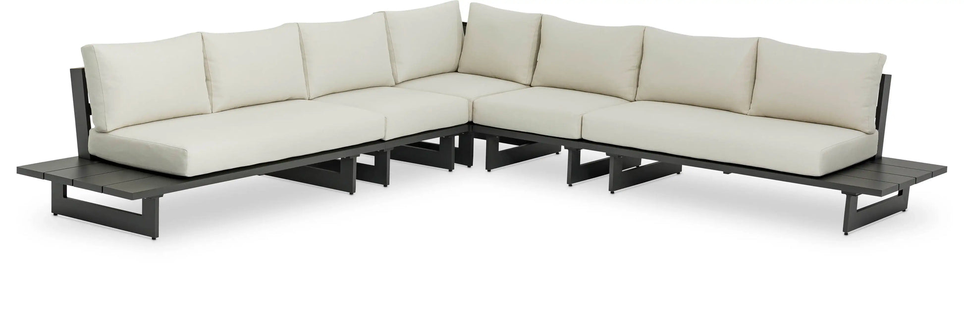 Maldives - 5 Piece Water Resistant Outdoor Patio Modular Sectional With Gray Base - Best Buy Furniture
