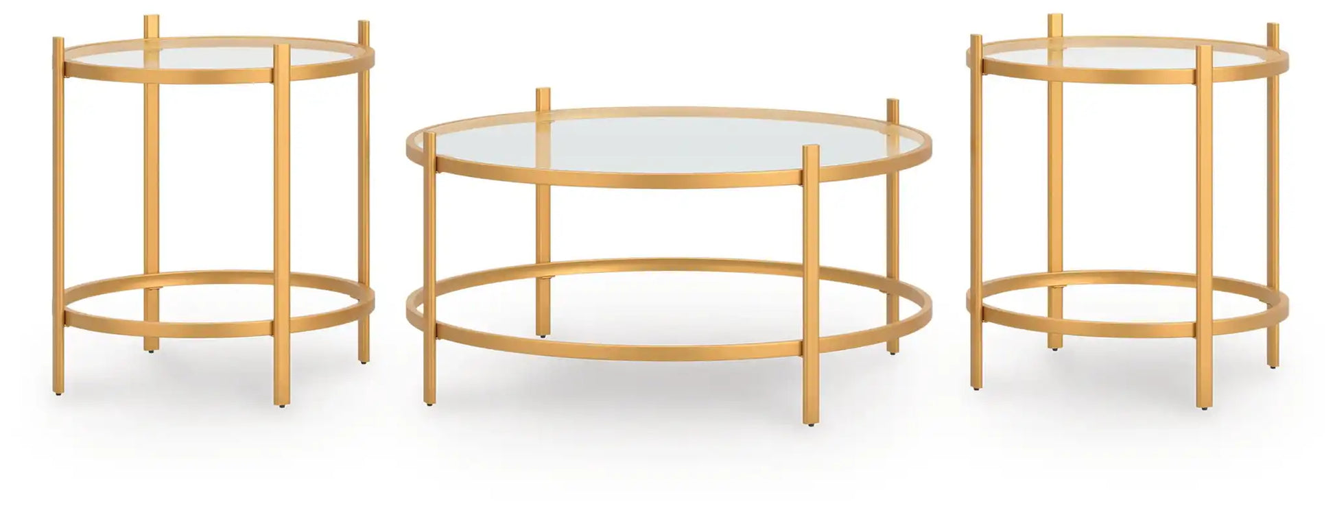 Pearlox - Occasional Table Set (Set of 3) - Gold - Best Buy Furniture