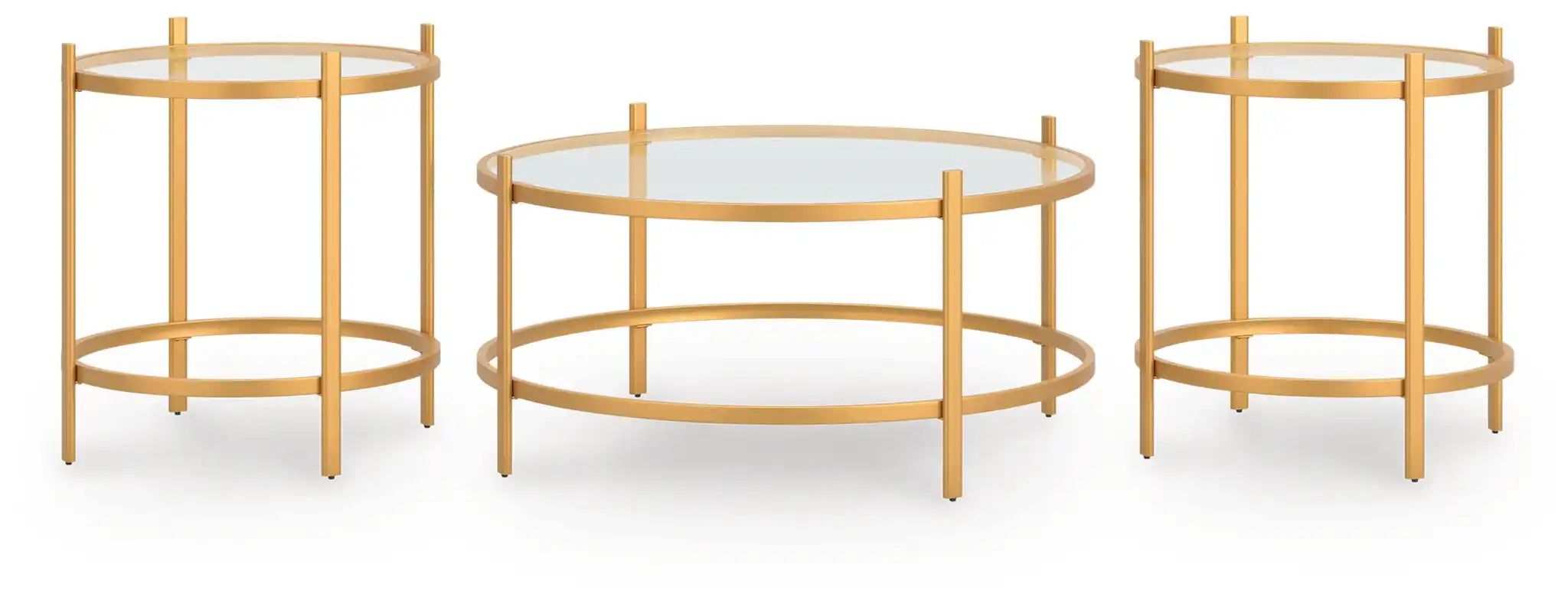 Pearlox - Occasional Table Set (Set of 3) - Gold - Best Buy Furniture
