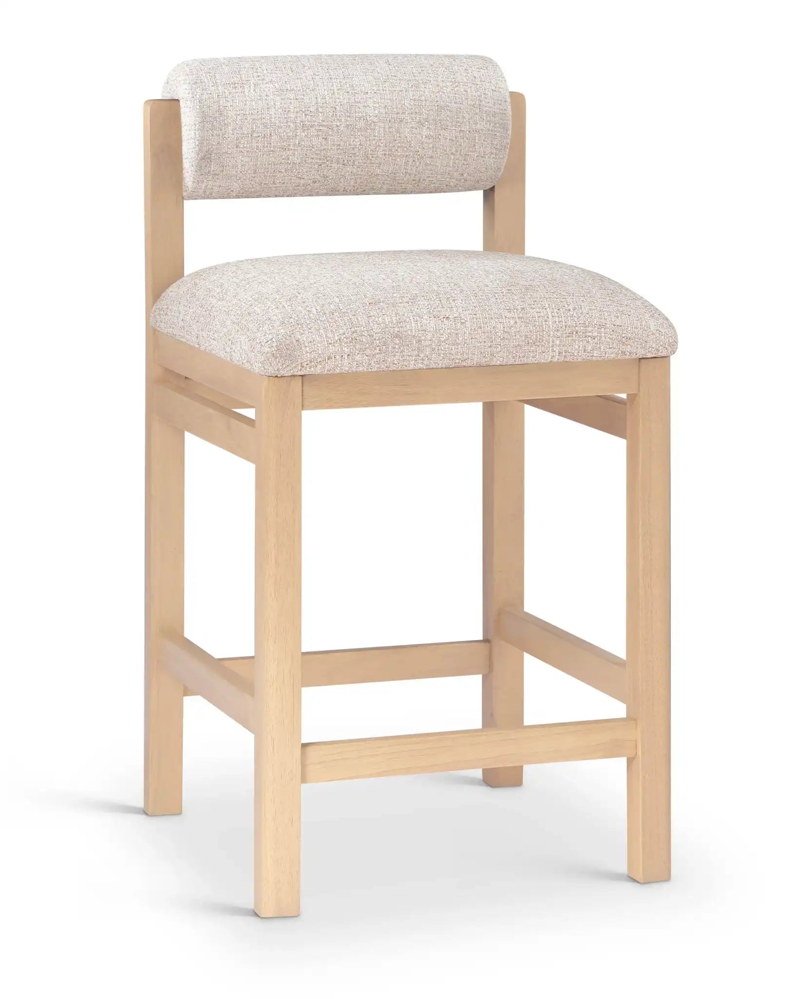 Roundhill - Fabric Counter Stool - Natural Frame - Best Buy Furniture