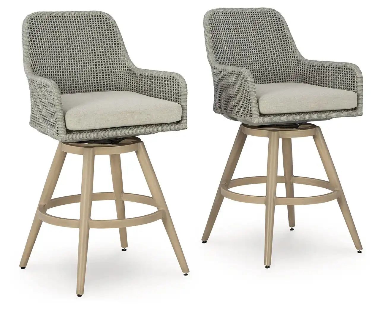Seton Creek - Barstool With Cushion (Set of 2) - Beige / Gray - Best Buy Furniture