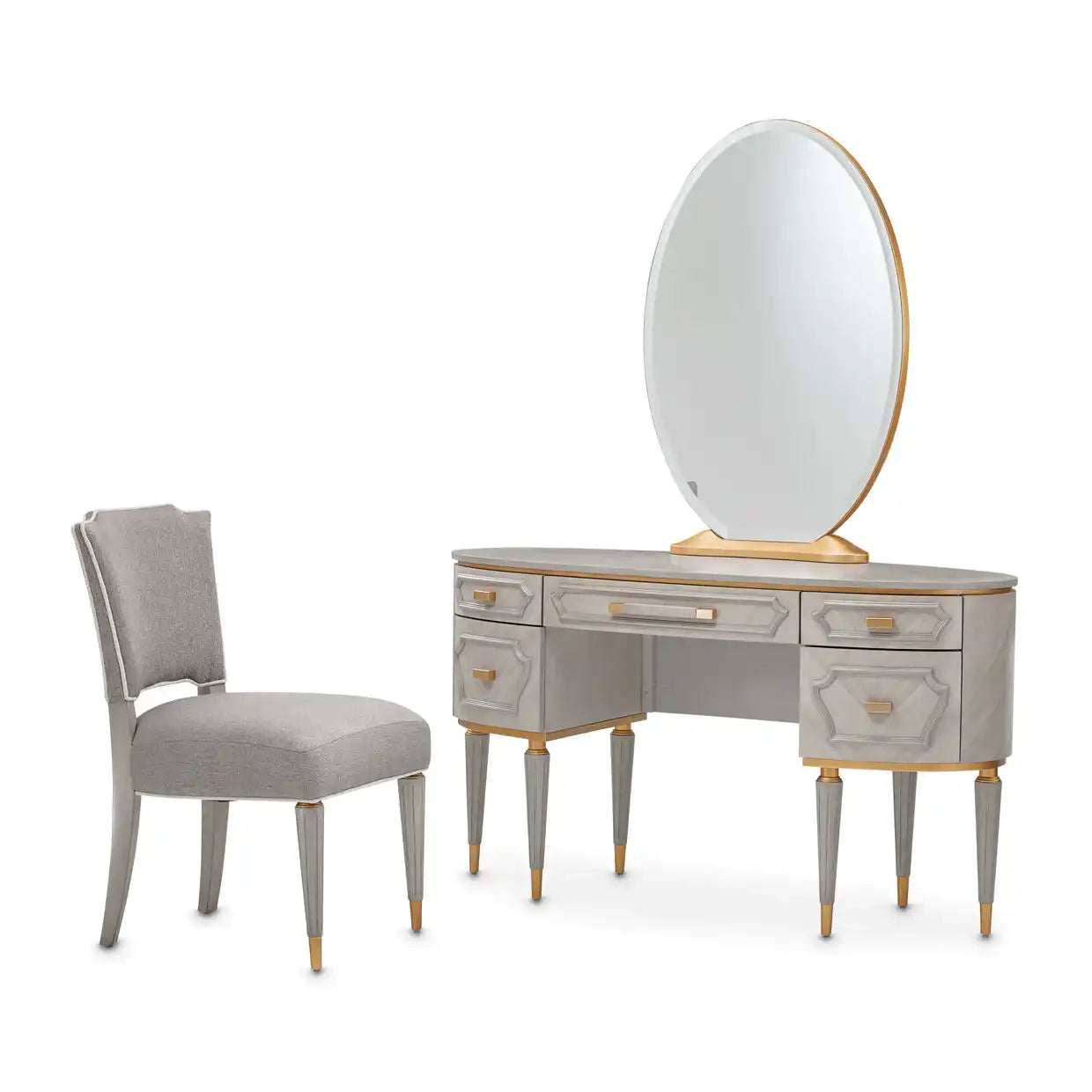 St. Charles - Vanity Desk with Glass Top - Best Buy Furniture