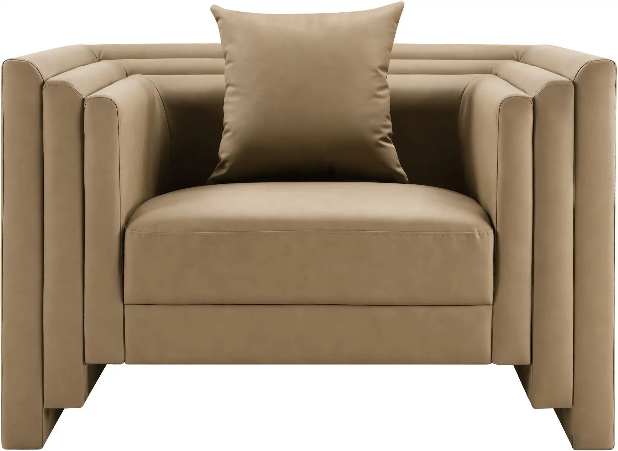 Everett - Vegan Leather Upholstered Chair - Tan