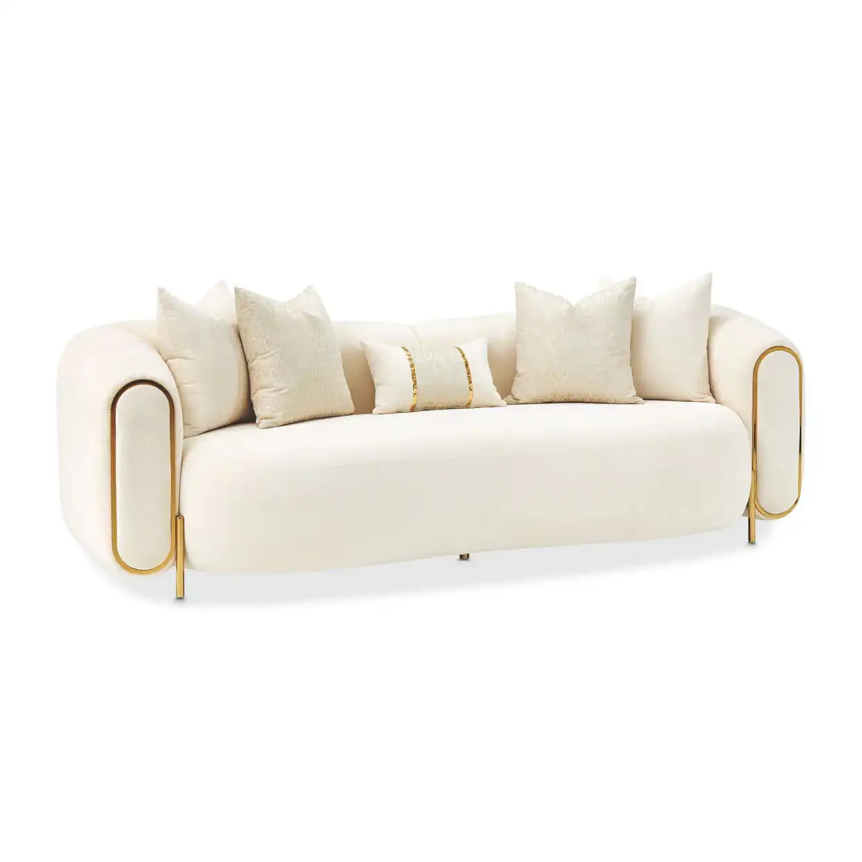 Sassani - Sofa - Crepe / Gold - Best Buy Furniture