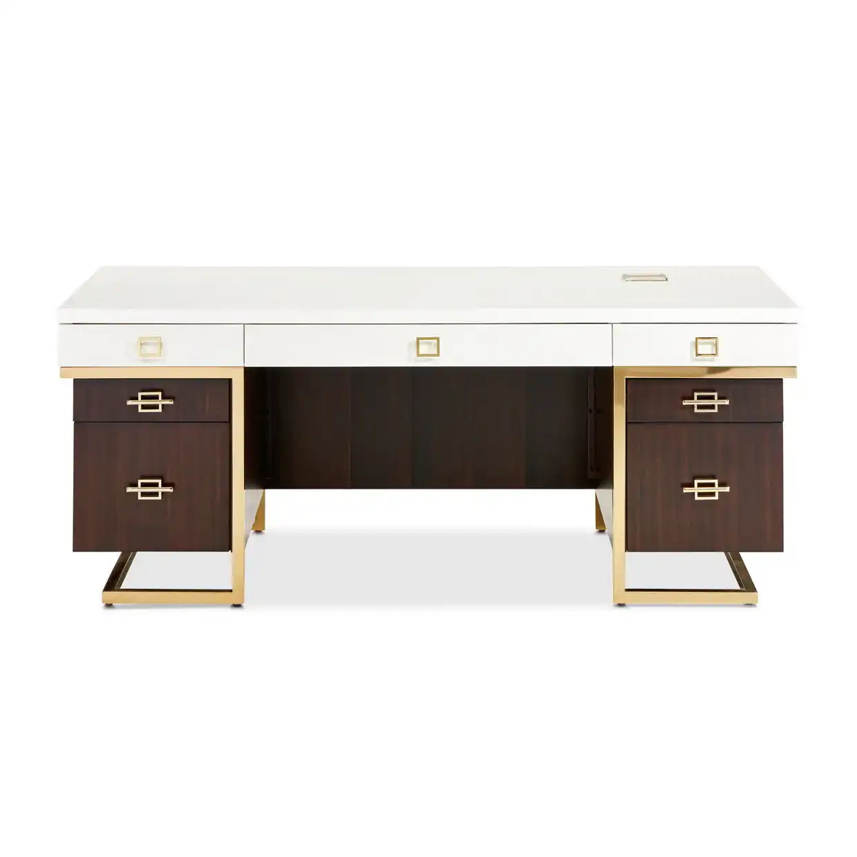Belmont Place - Desk - White / Dark Brown - Best Buy Furniture