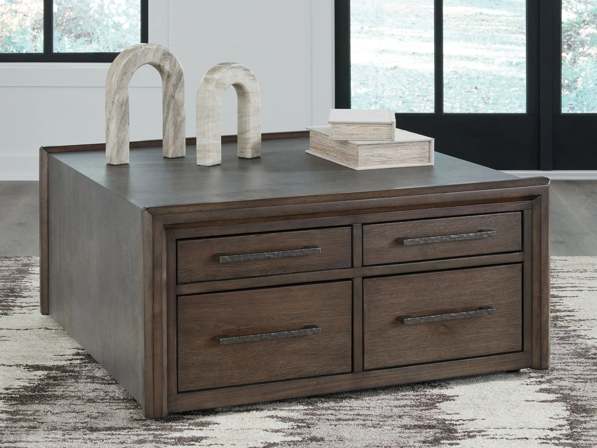 Kallenny - Square Cocktail Table - Brown / Gray - Best Buy Furniture