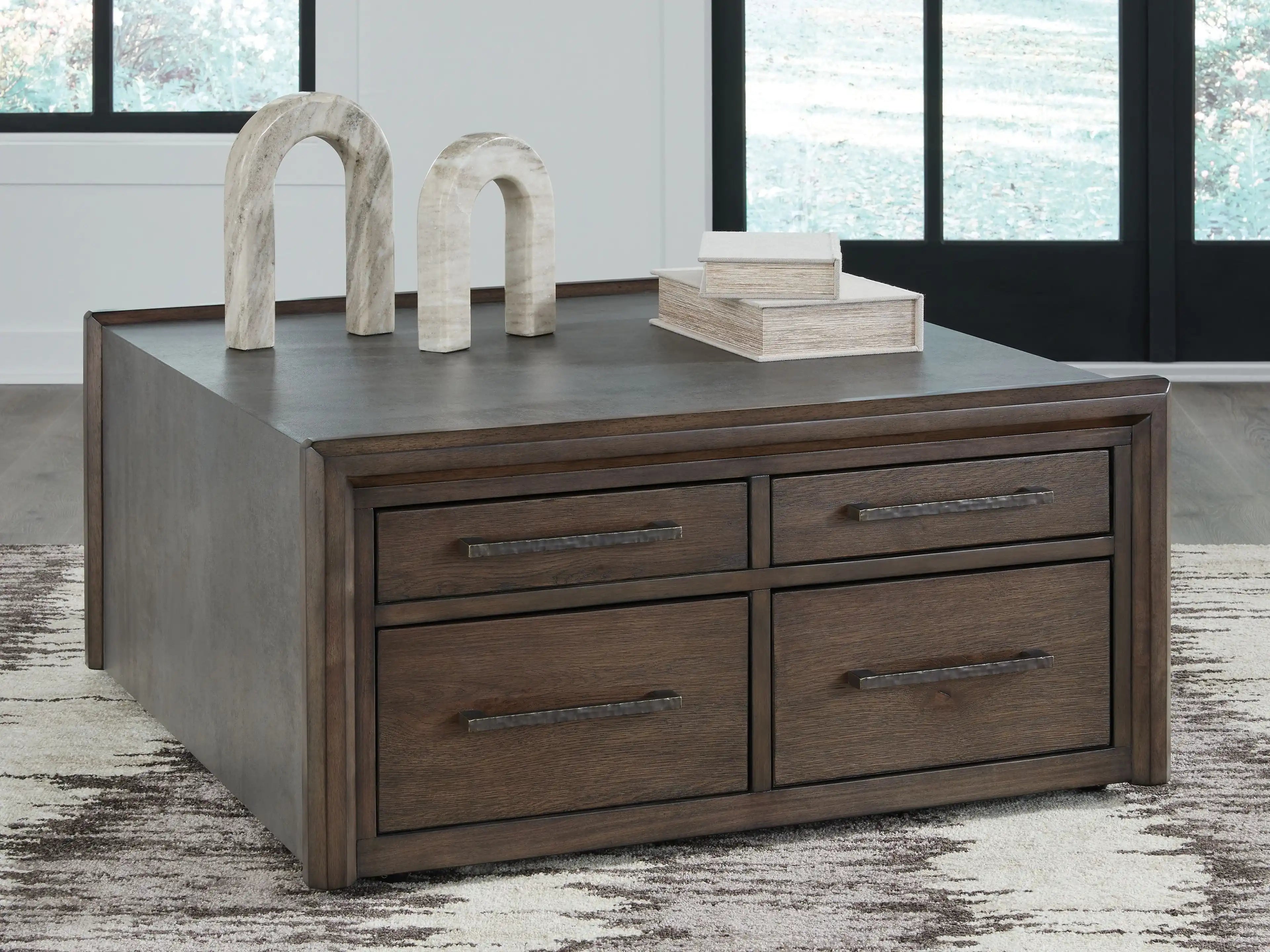 Kallenny - Square Cocktail Table - Brown / Gray - Best Buy Furniture