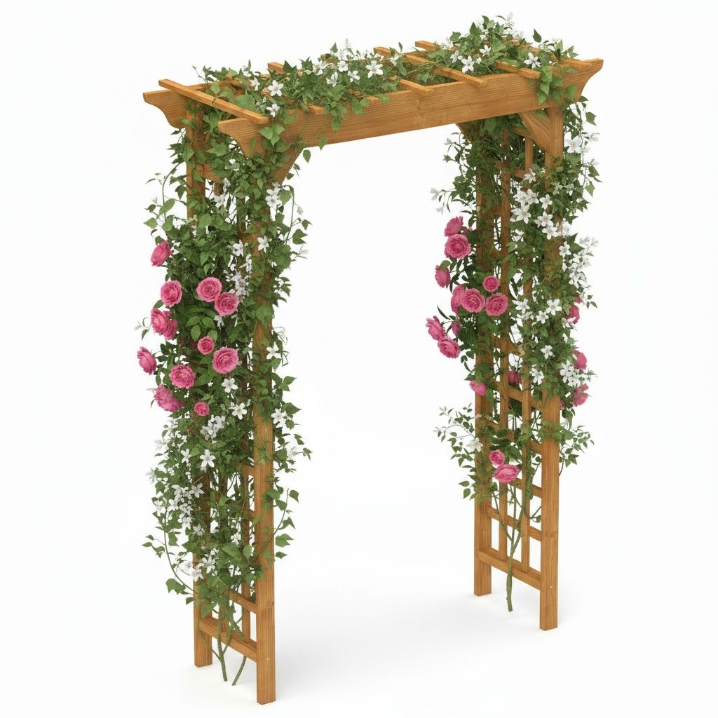 Arbor, Wedding Arch For Ceremony, Trellis For Plant Climbing, Christmas Decor Pergola For Garden Backyard - Yellow