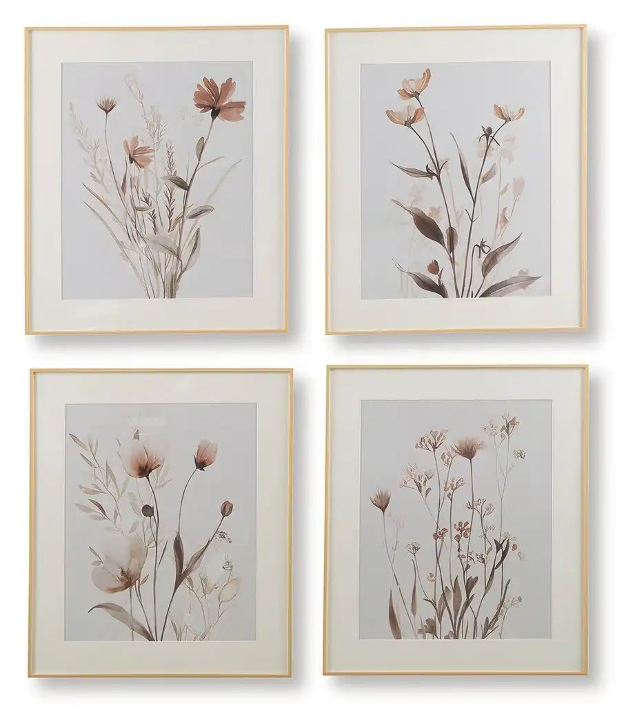 Chettings - Wall Art Set (Set of 4) - Beige / Gray / Blush - Best Buy Furniture