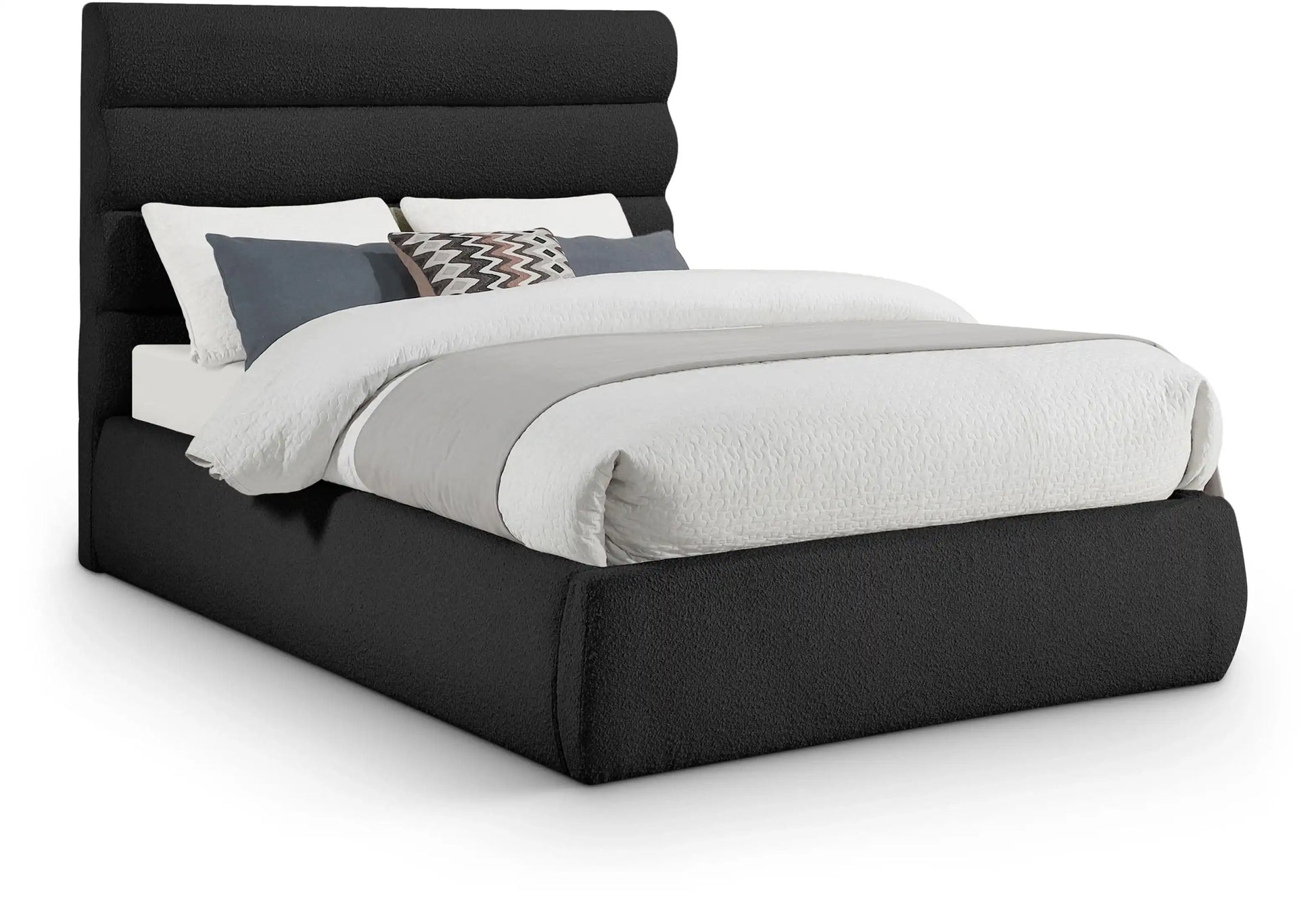 Adam - Boucle Fabric Bed With 52" Headboard - Best Buy Furniture