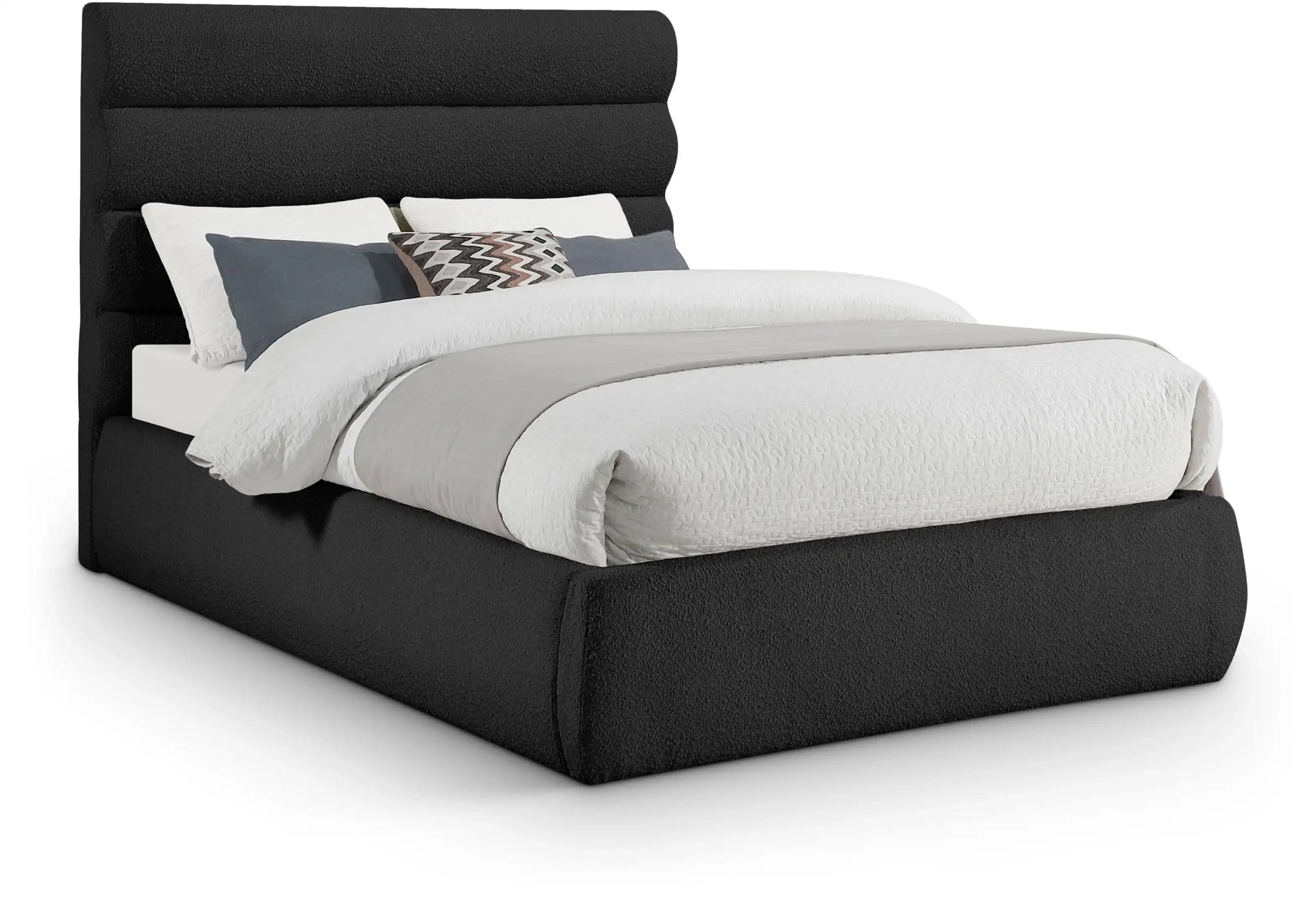 Adam - Boucle Fabric Bed With 52" Headboard - Best Buy Furniture