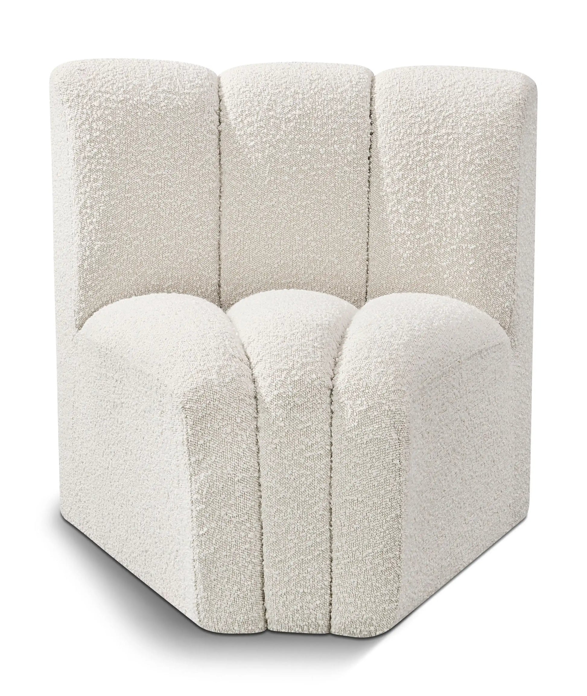 Arc - Boucle Fabric Curved Corner Chair - Best Buy Furniture