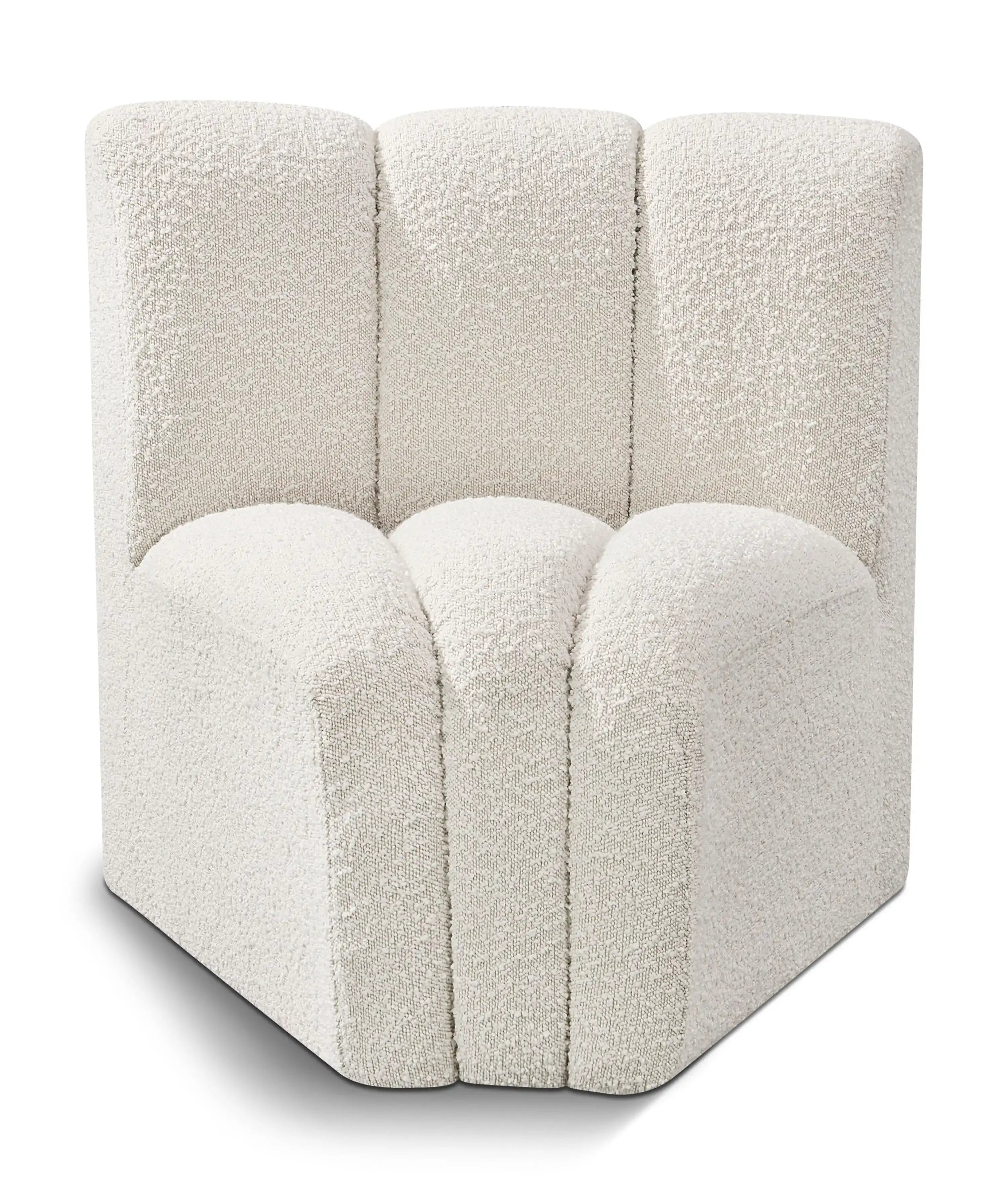 Arc - Boucle Fabric Curved Corner Chair - Best Buy Furniture
