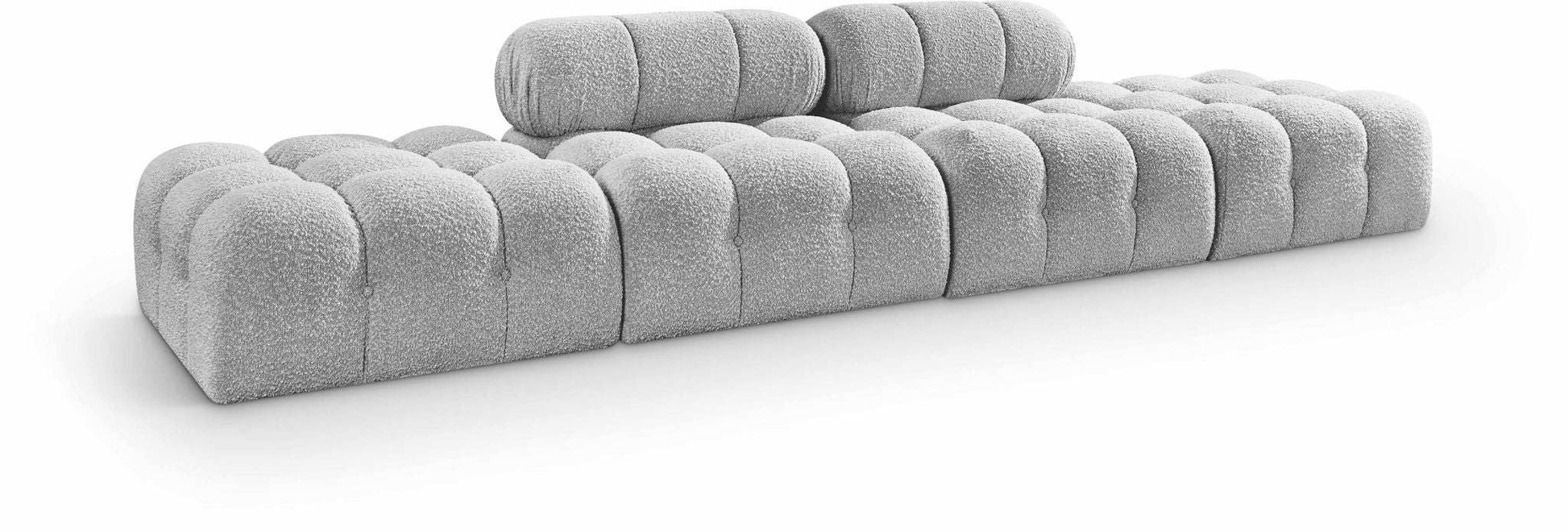 Ames - 4 Piece Boucle Upholstered Modular Sofa With 2 Backless Seats - Best Buy Furniture