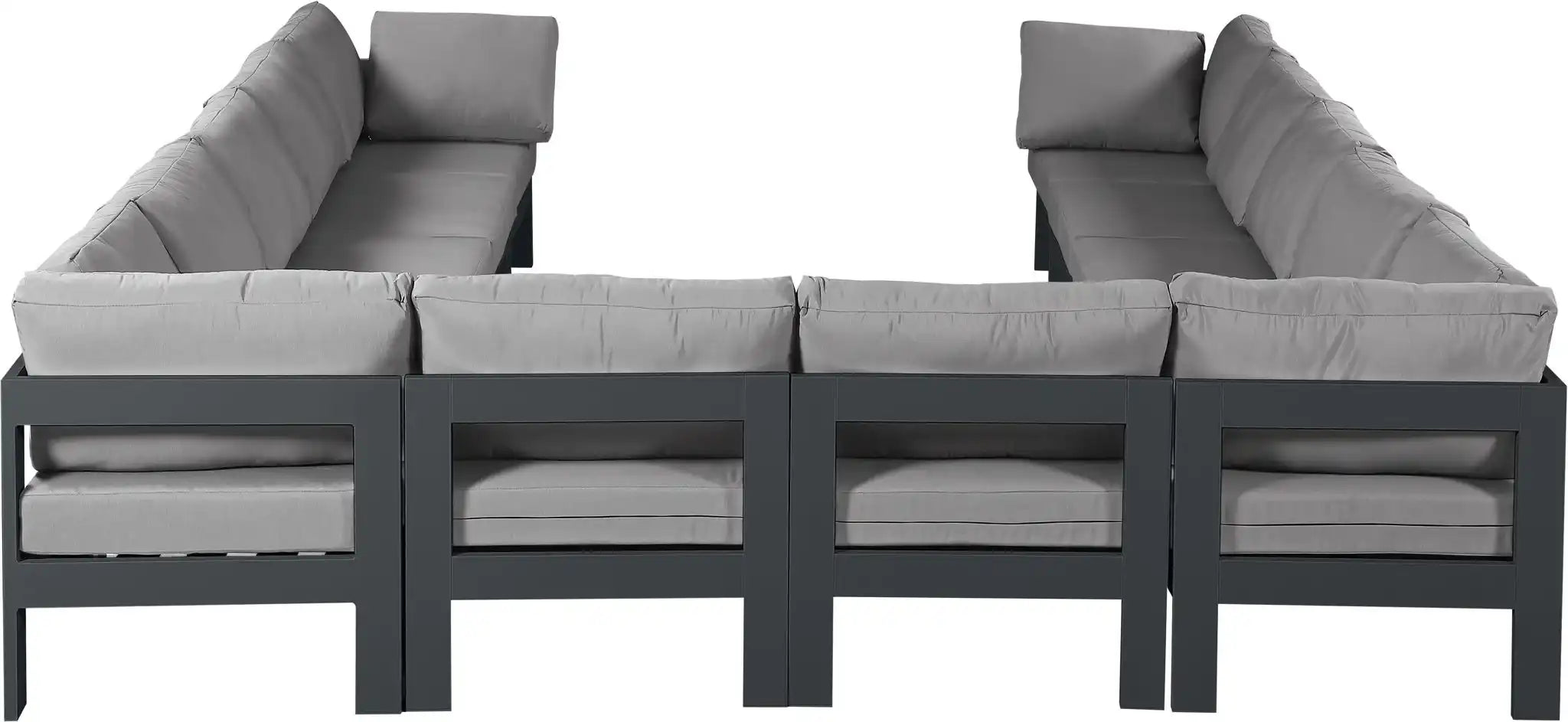 Nizuc - Outdoor Patio 12 Piece Modular Sectional With Gray Frame
