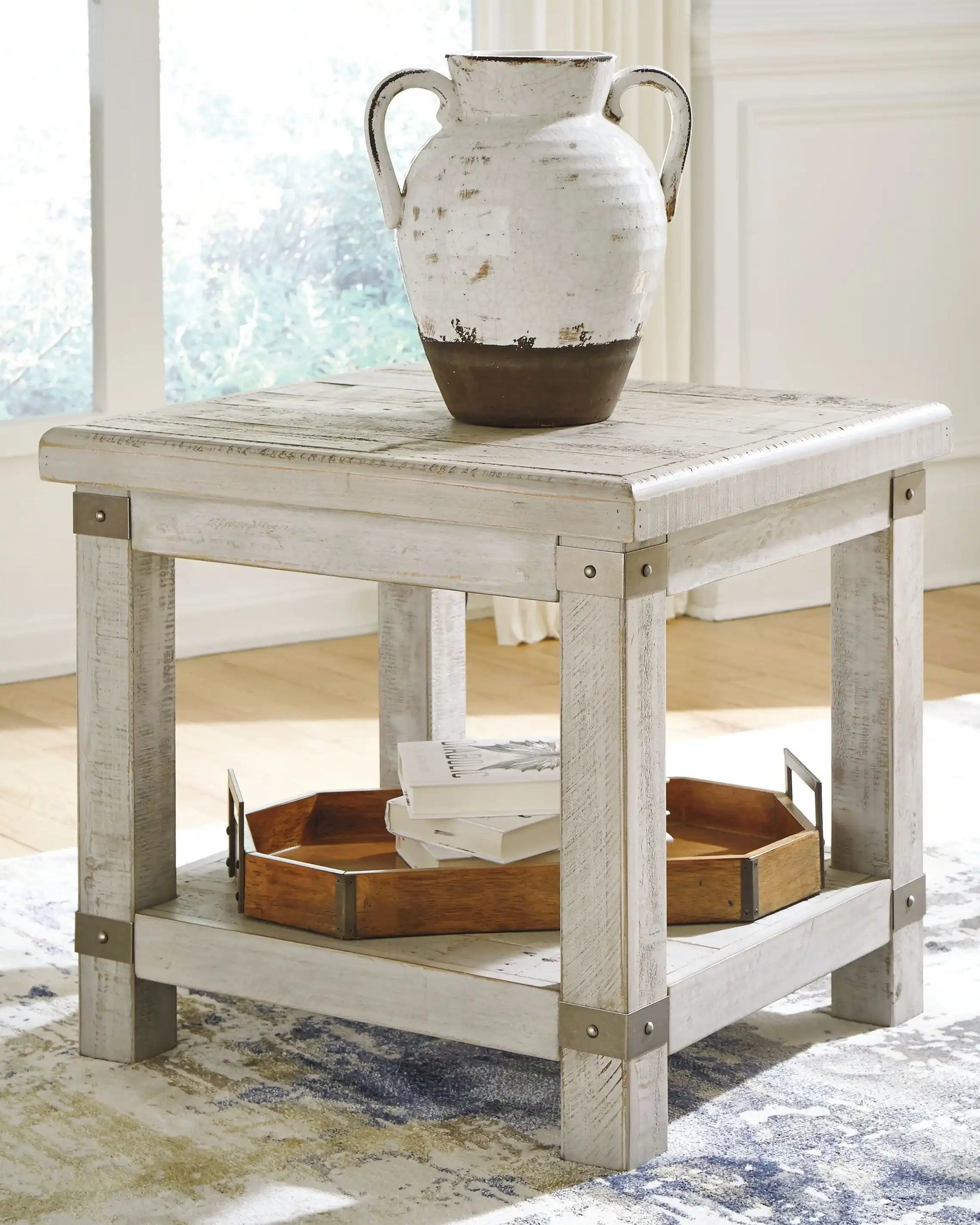 Carynhurst - Rectangular End Table - White Wash Gray - Best Buy Furniture
