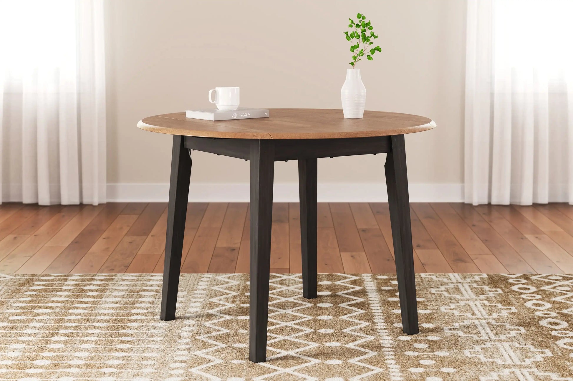 Gesthaven - Round Dining Room Drop Leaf Table - Best Buy Furniture
