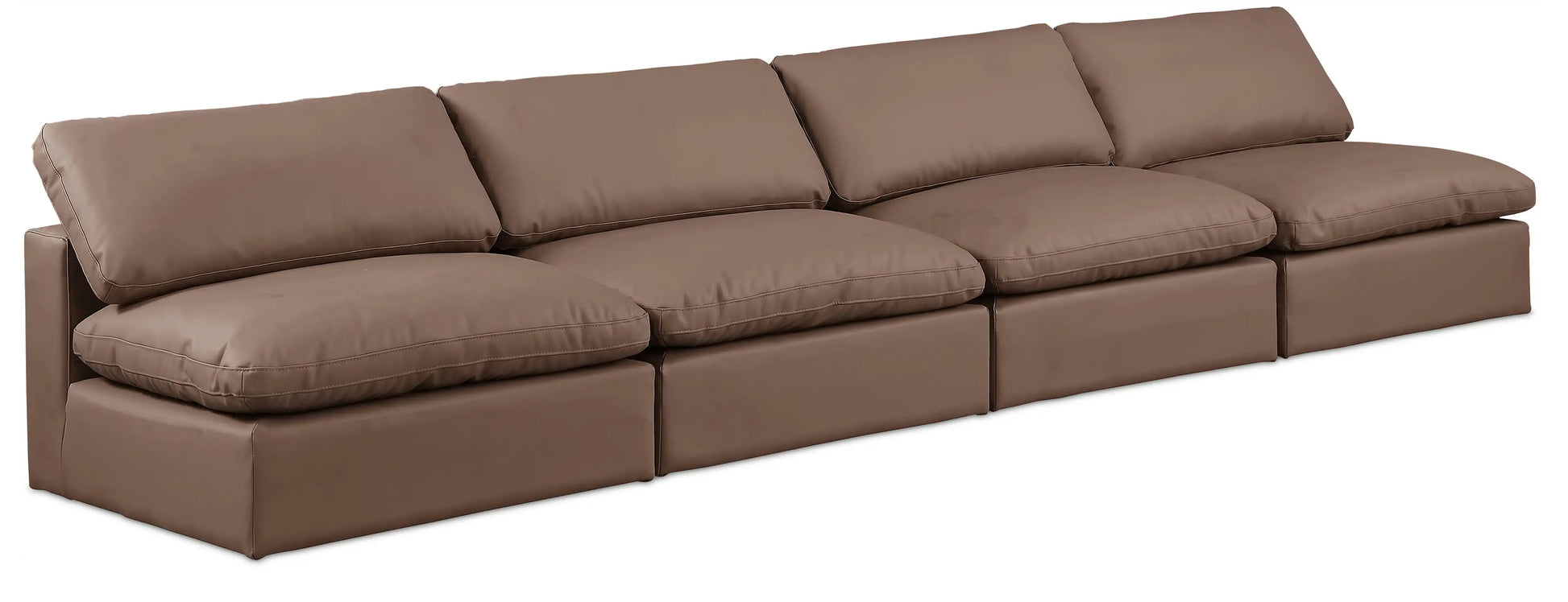 Comfy - Faux Leather Modular Armless Sofa 4 Seats - Best Buy Furniture