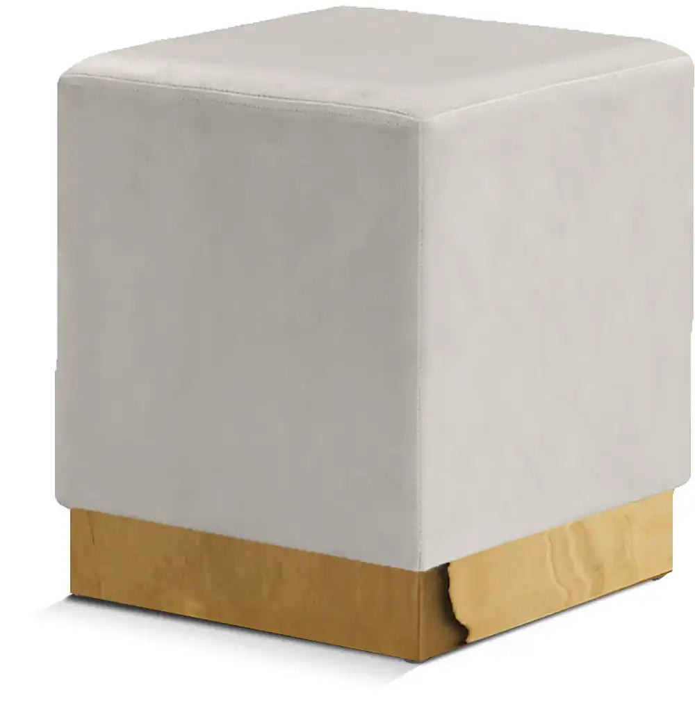 Jax - Stool Ottoman with Gold Base - Best Buy Furniture
