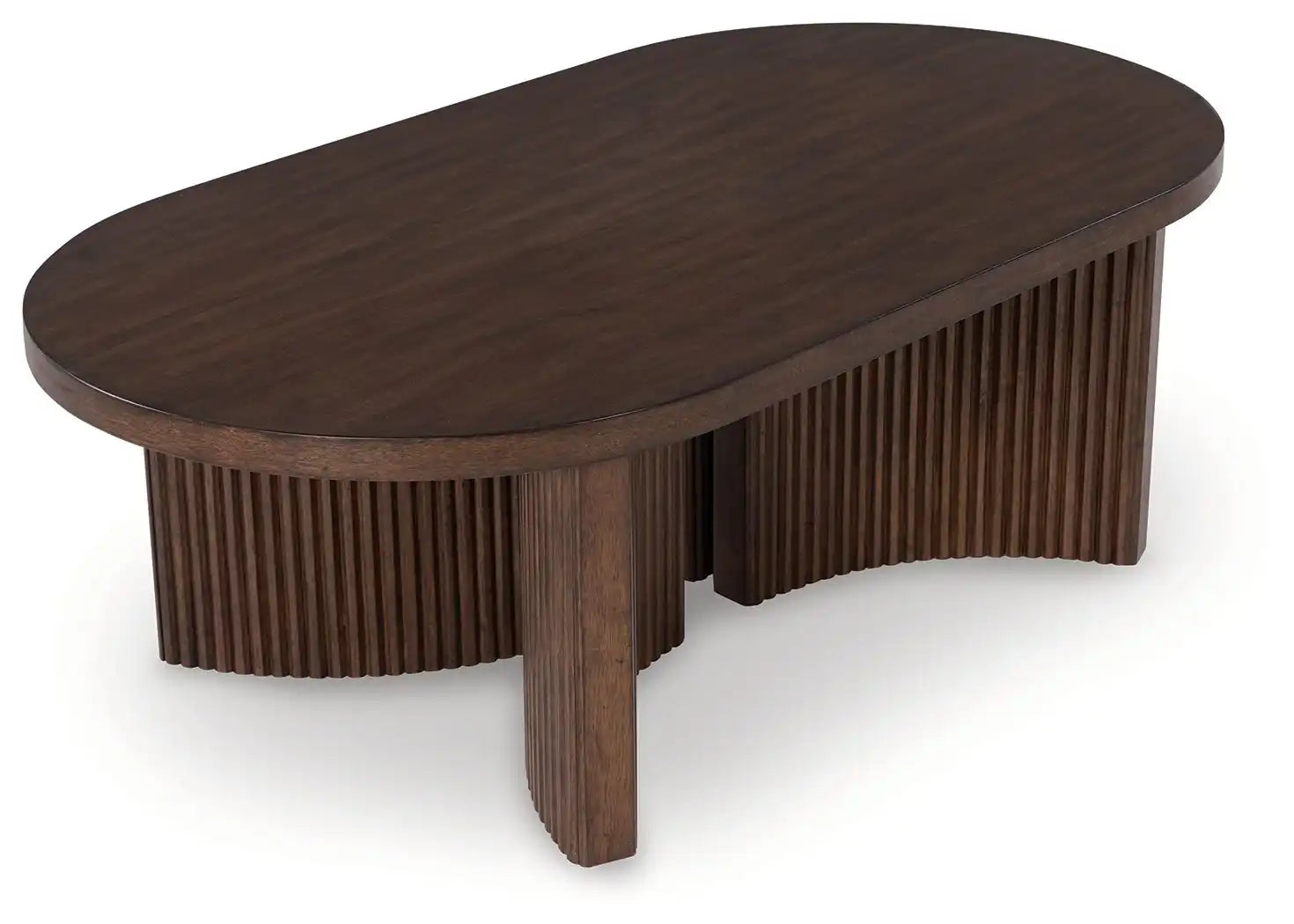 Korestone - Oval Cocktail Table - Dark Brown - Best Buy Furniture