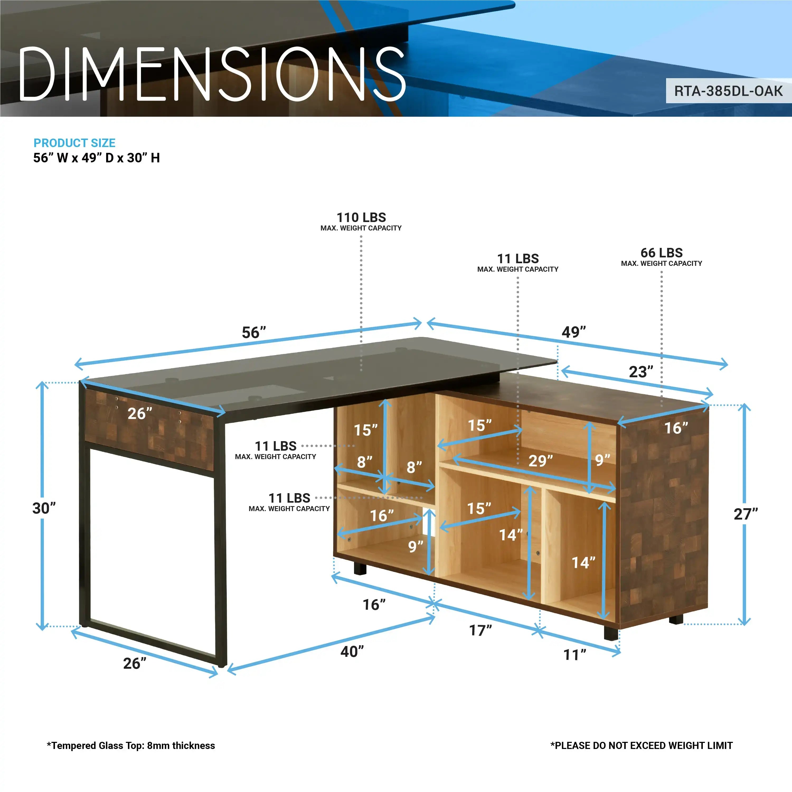 Techni Mobili L-Shape Corner Desk with Multiple Storage, Oak - Best Buy Furniture