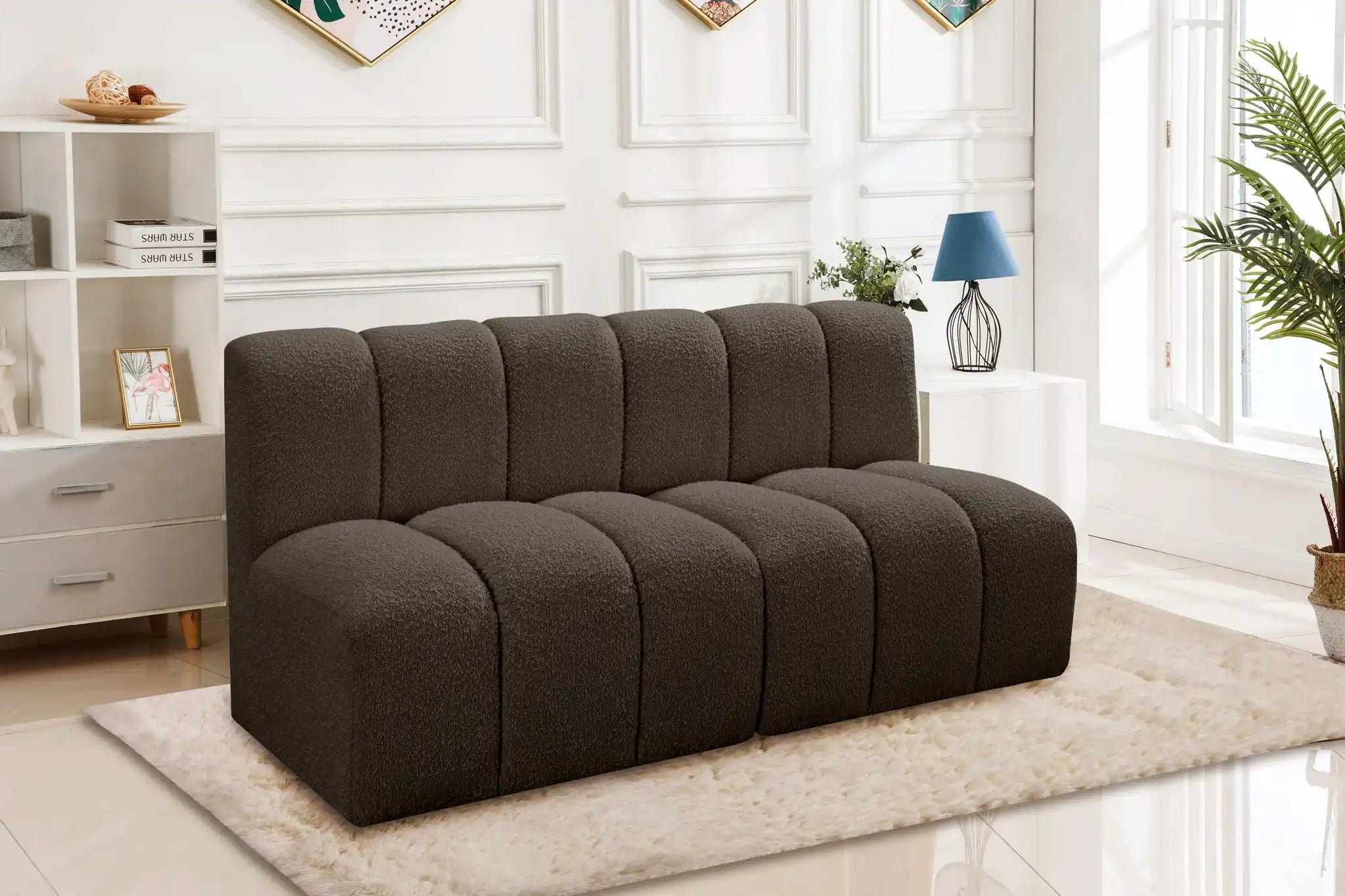 Arc - Boucle Fabric 2 Seats Modular Sofa