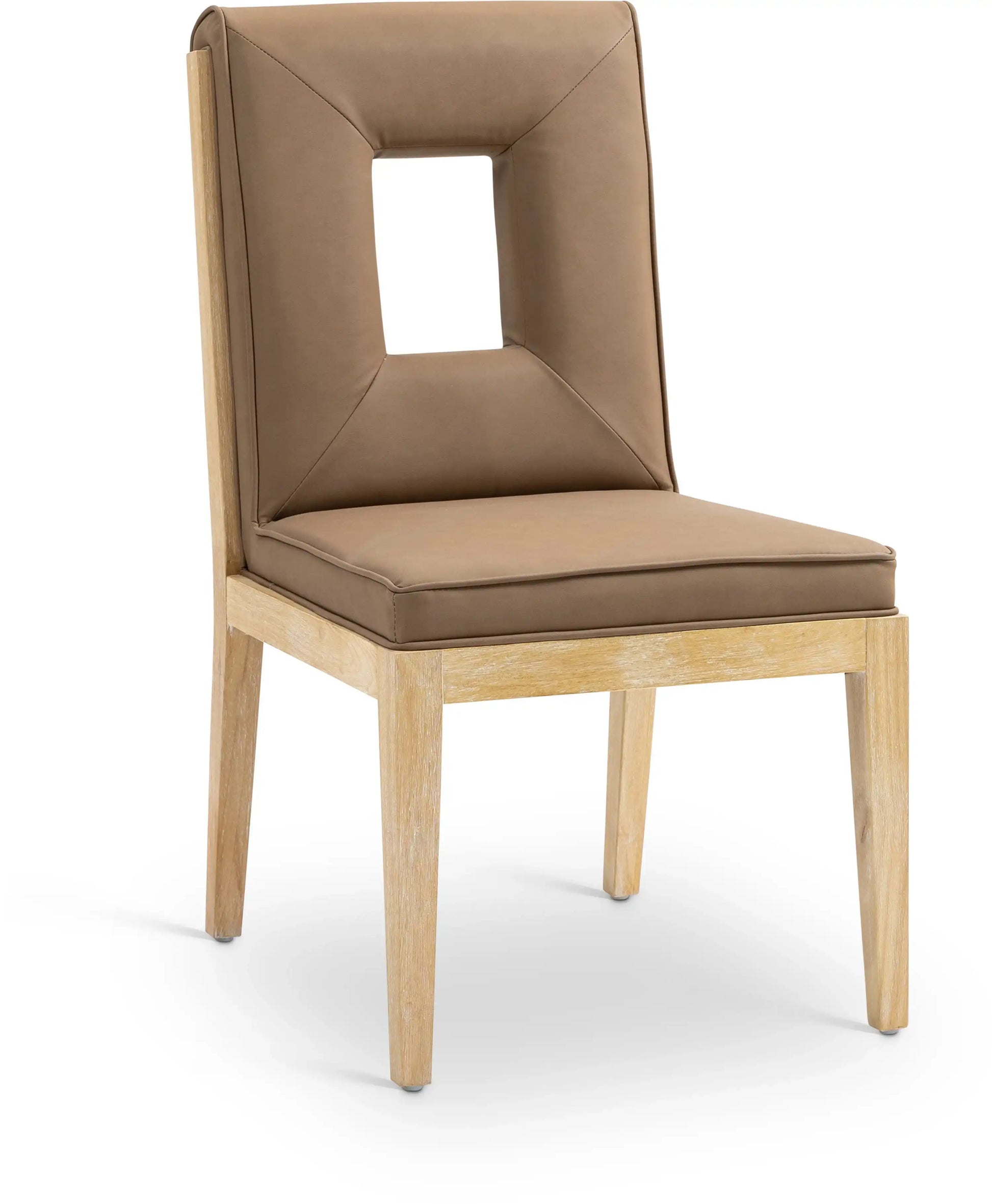 Gwendolyn - Faux Leather Dining Side Chair With Natural Frame (Set of 2) - Best Buy Furniture