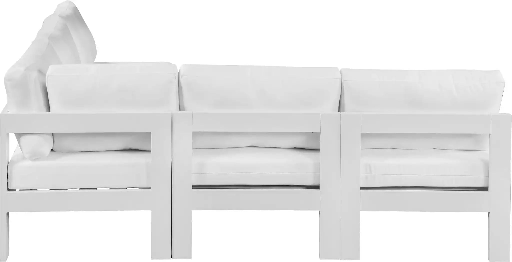 Nizuc - Outdoor Patio 5 Piece Modular Sectional With White Frame