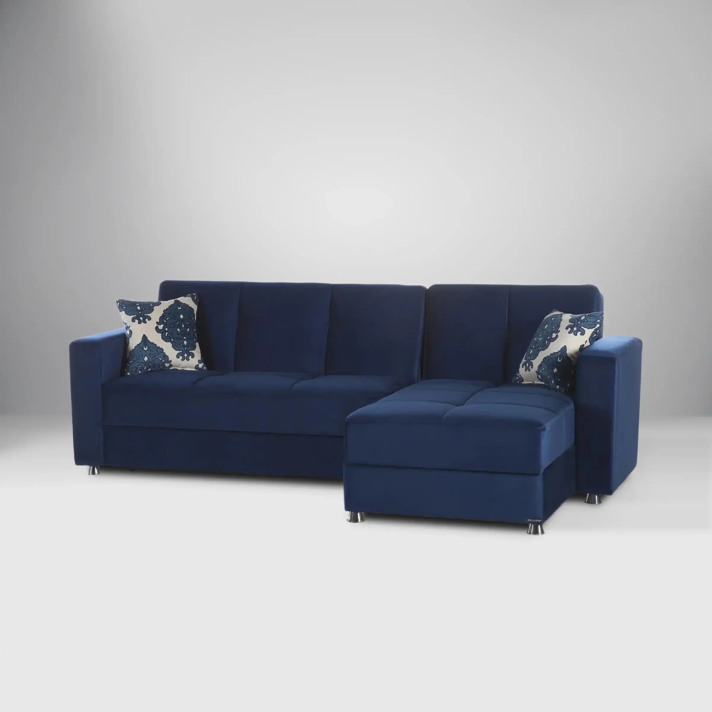 ELEGANT 102" Wide Reversible Sleeper Sectional with Storage – Velvet Fabric - Best Buy Furniture
