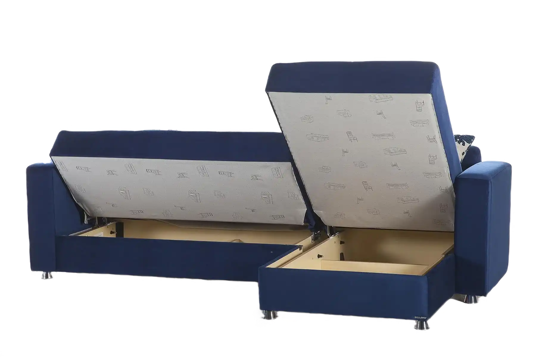 ELEGANT 102" Wide Reversible Sleeper Sectional with Storage – Velvet Fabric - Best Buy Furniture