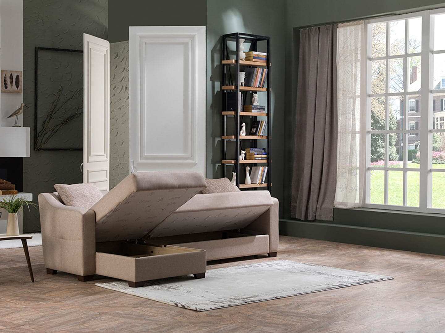TAHOE Convertible Sectional Sofa with Reversible Chaise & Storage – 102” Wide, Modern & Space-Saving - Best Buy Furniture