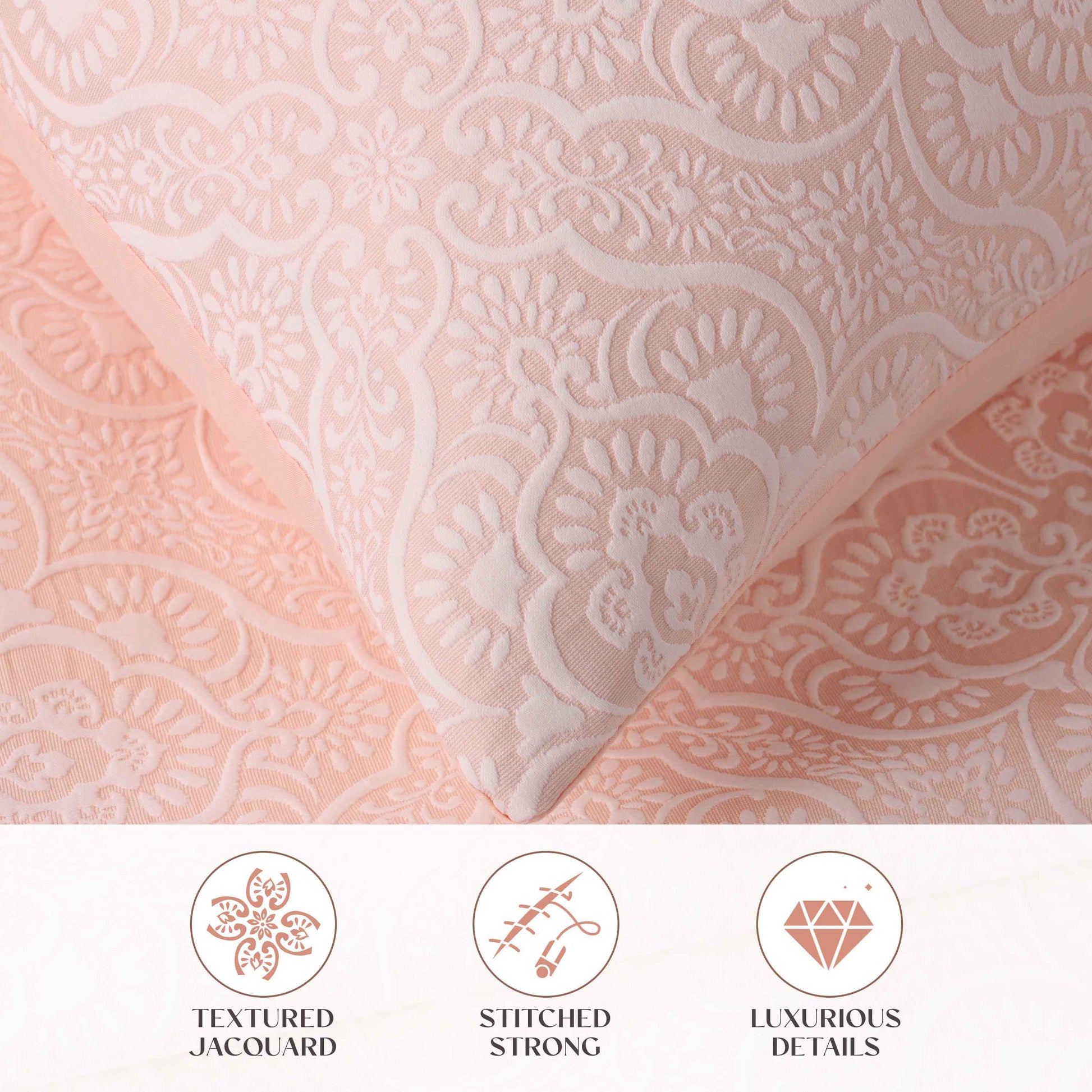 Enzy Medium Weight Floral Matelasse 3 Piece Bedspread Pillow Sham Set - Bedspread by Superior Brand