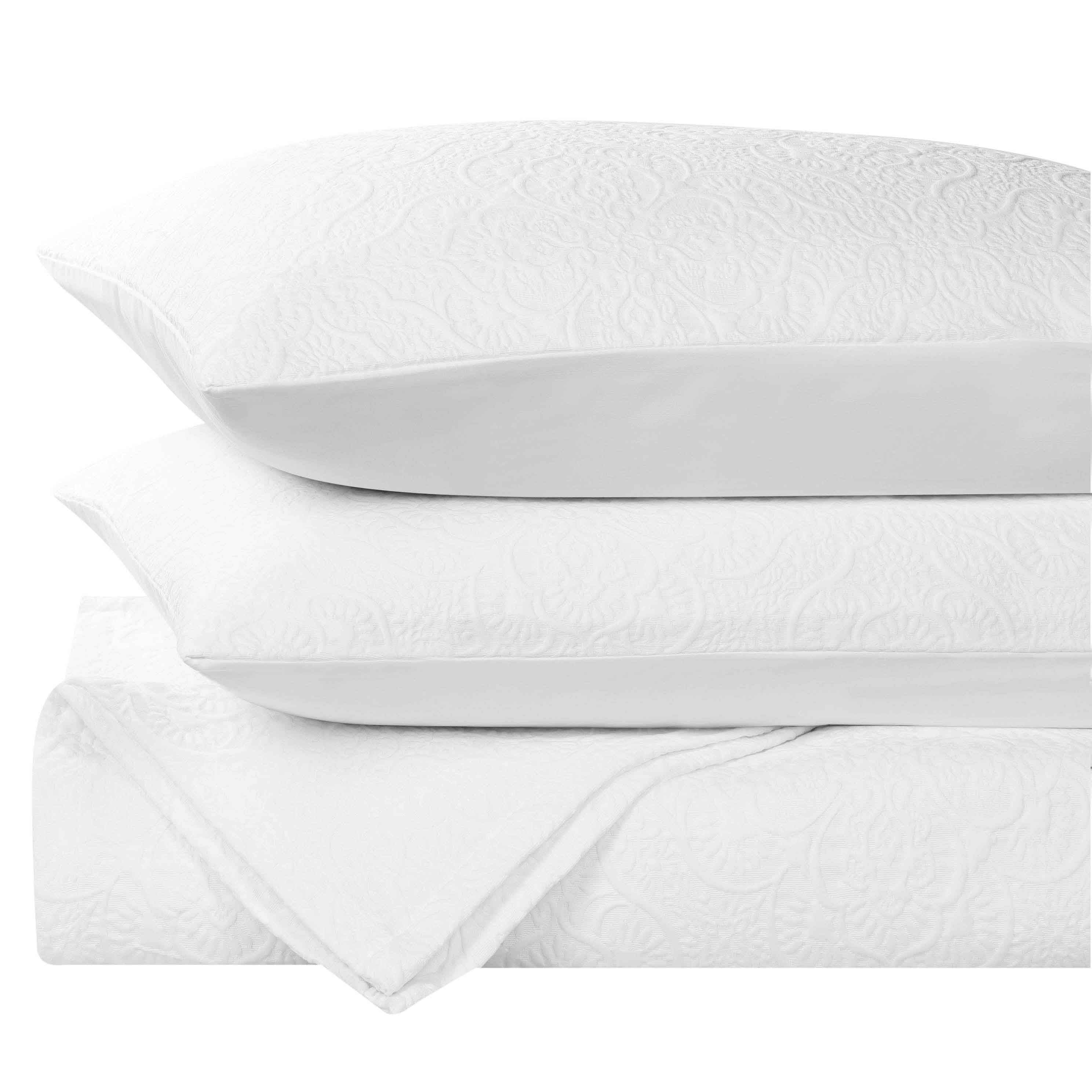 Enzy Medium Weight Floral Matelasse 3 Piece Bedspread Pillow Sham Set - Bedspread by Superior Brand