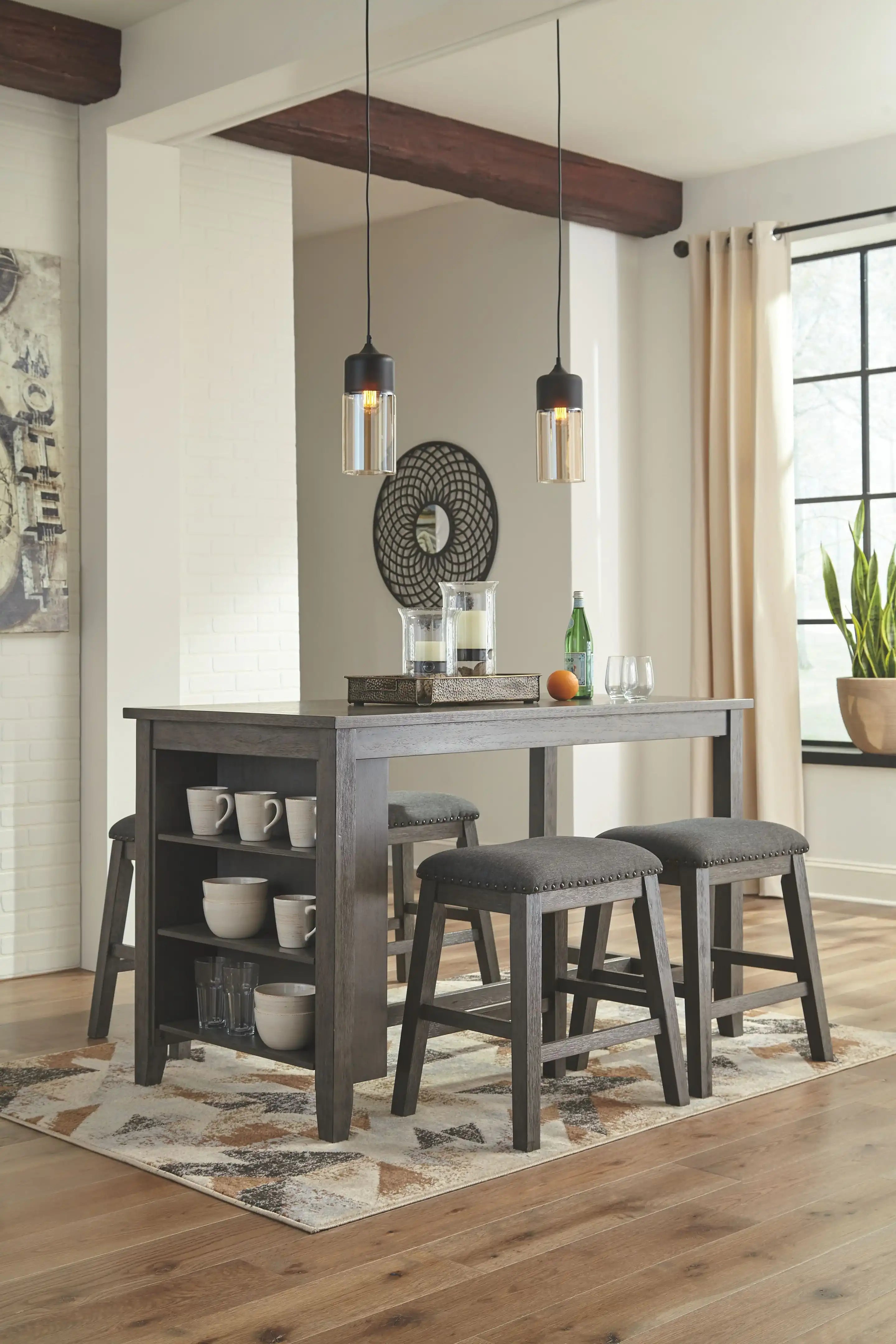 Caitbrook - Rectangular Counter Table Set - Best Buy Furniture