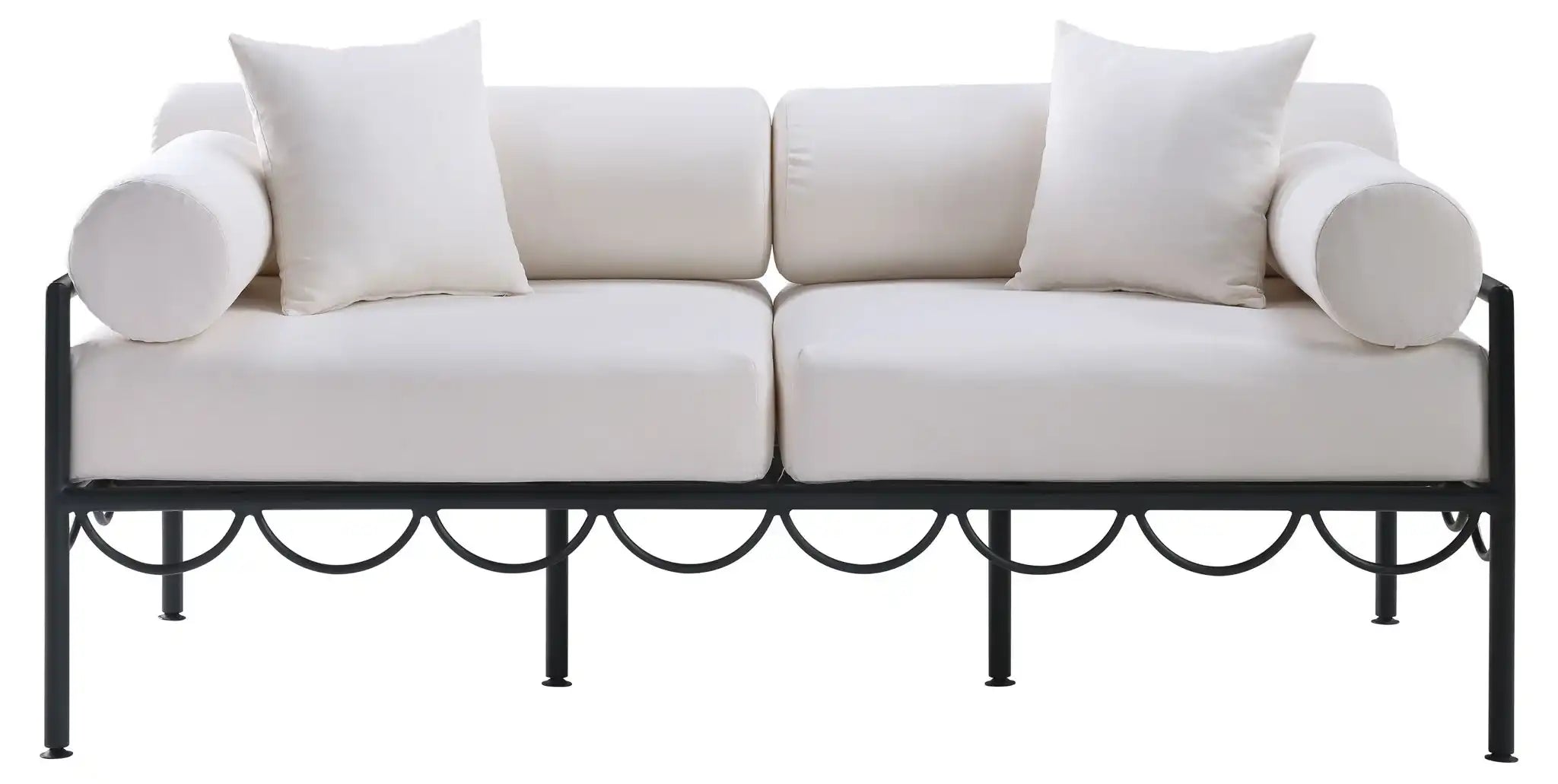 Portofino - Resilient Water Repellent Fabric 69.75" Upholstered Outdoor Patio Loveseat