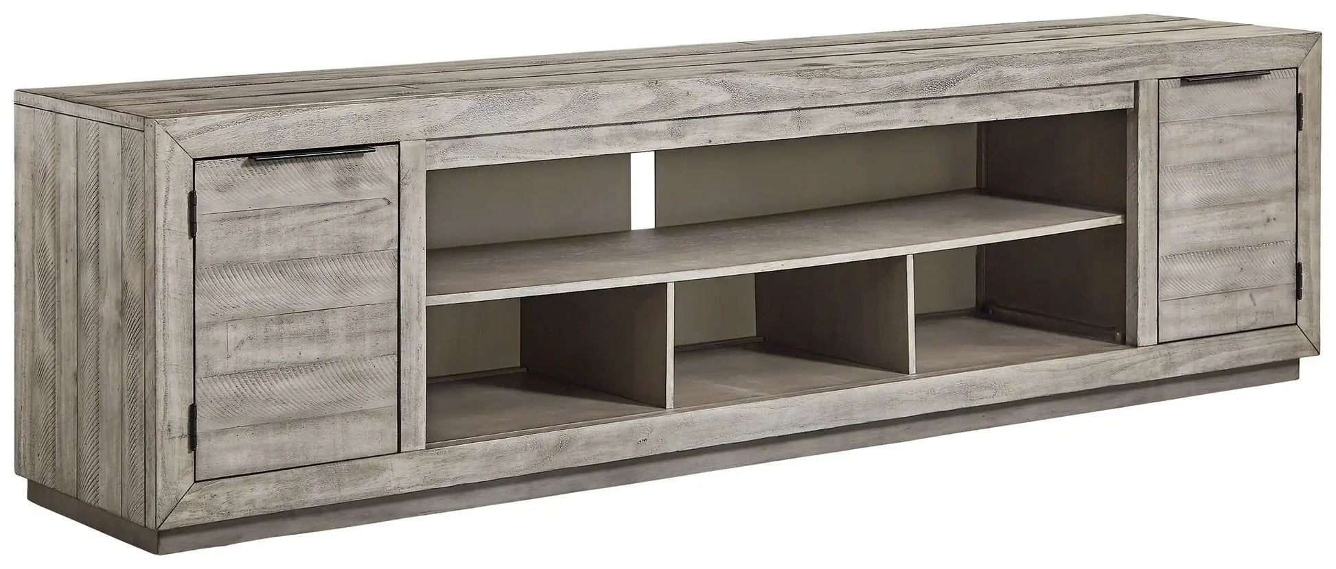 Naydell - XL TV Stand w/Fireplace Option - Gray - Best Buy Furniture